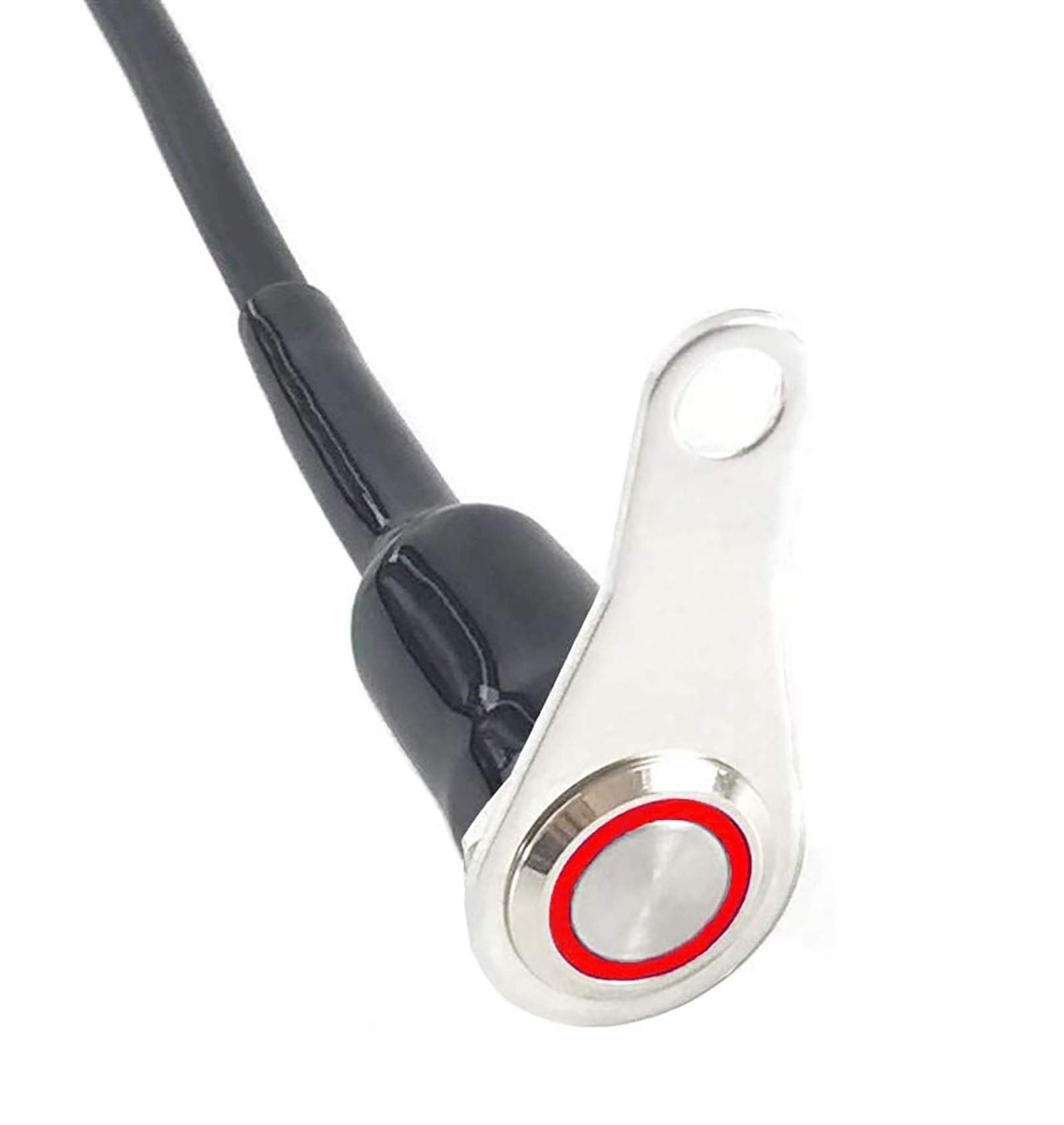 Rayana Universal Stainless Steel Led Motorcycle Switch On-Off Handlebar Adjustable Mount Waterproof Switches Button Dc12V Fog Light (Color : A-Red-Latching)