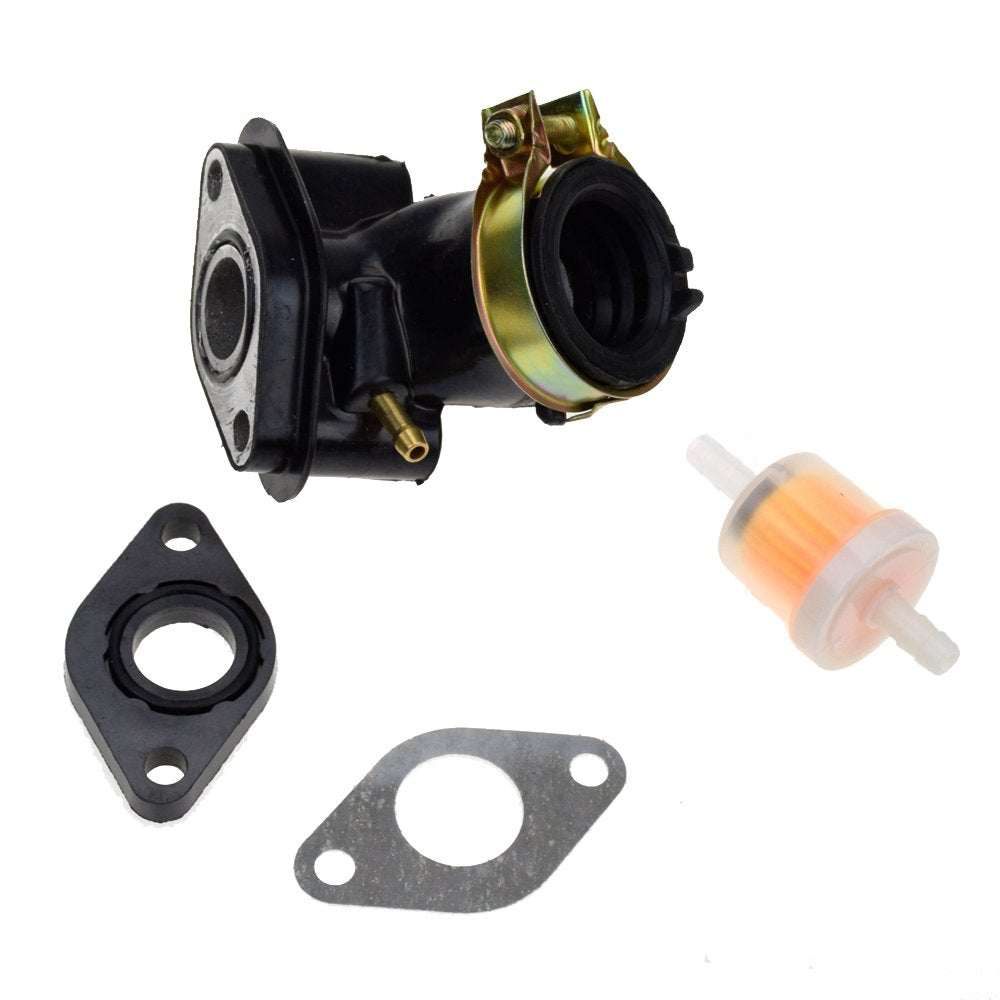 Hiaors Gy6 50Cc Intake Manifold Gasket Compatible With 139Qmb 139Qma 4-Stroke Engine Chinese Taotao Atm50 Pony Vip Cy50 Roketa Sunl Jonway Kymco Lance Ice Bear Scooter Moped Go Kart Parts