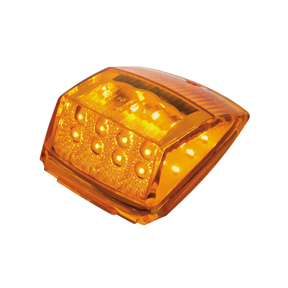 United Pacific 39527 17Led Reflector Square Cab Light, Polycarbonate Lens, Reflective Chrome Inner Housing, Dot/Sae – Amber Led/Amber Lens – One Unit