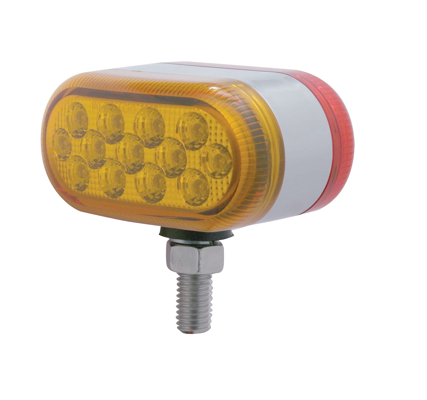 United Pacific 39729 13 Dual Function Reflector Double Face Oval Light Led/Amber & Red Lens