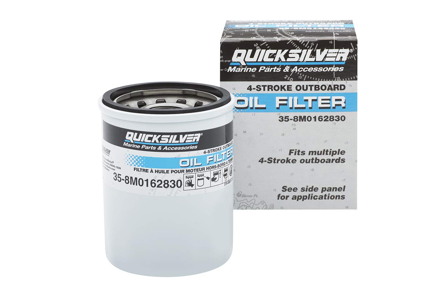 Quicksilver By Mercury Marine 8M0162830 Oil Filter For Mercury And Mariner 4-Stroke Outboards 25-115Hp