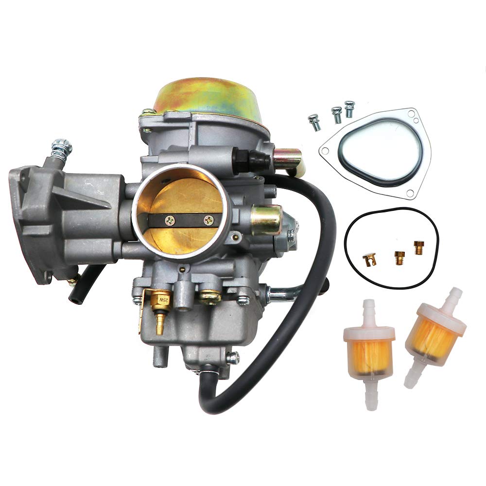 Kipa Carburetor For Yamaha Rhino 660 Yfm660 Yxr660Fa Yxr660Fse Yxr660Fh Yxr660 Hunter Utv Atv 2004 2005 2006 2007 Replace Oem Part Number 5Km-14901-00-00 2Pcs New Main Jets & 2Pcs Fuel Filters