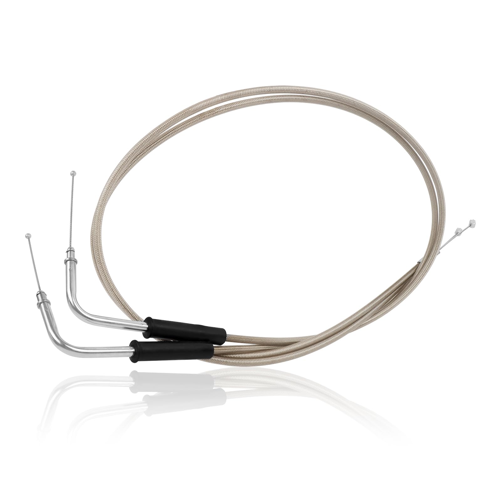 Chifun Motorcycle Throttle Idle Cable Braided Wire Kit Stainless Steel 43' Long Throttle Gas Cable Compatible With Harley Dyna Softail Xl 883 1200 Fat Boy Heritage Road King