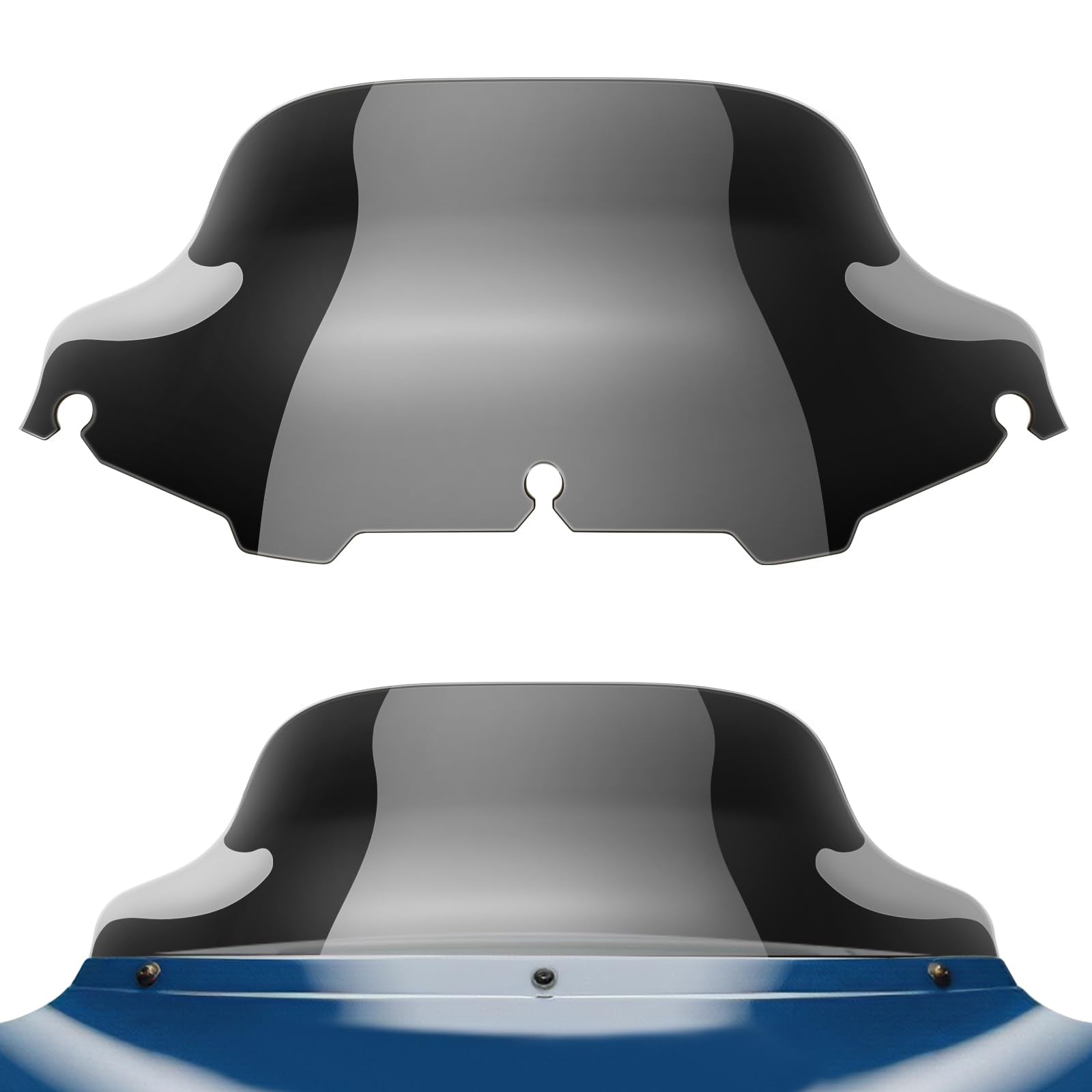 Benlari 8' Black Motorcycle Windshield Windscreen Fit For 1996-2013 Harley Davidson Touring Street Glide Electra Glide Tri Glide Flht Flhx Flhtk Flhtc Flhtcu