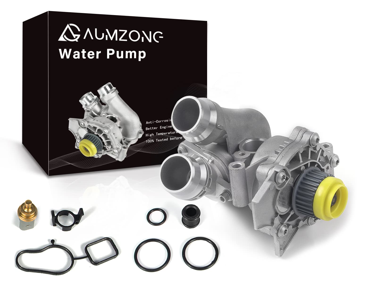 Aumzong Electric Engine Water Pump Assembly Compatible With 2008-2016 Audi A3 A4 A5 A6 Q3 Q5 Tt Quattro Allroad Vw Beetle Cc Eos Gti Jetta Passat 2.0L,Replaces#Oe 06H121026Cq 06H121026Ab