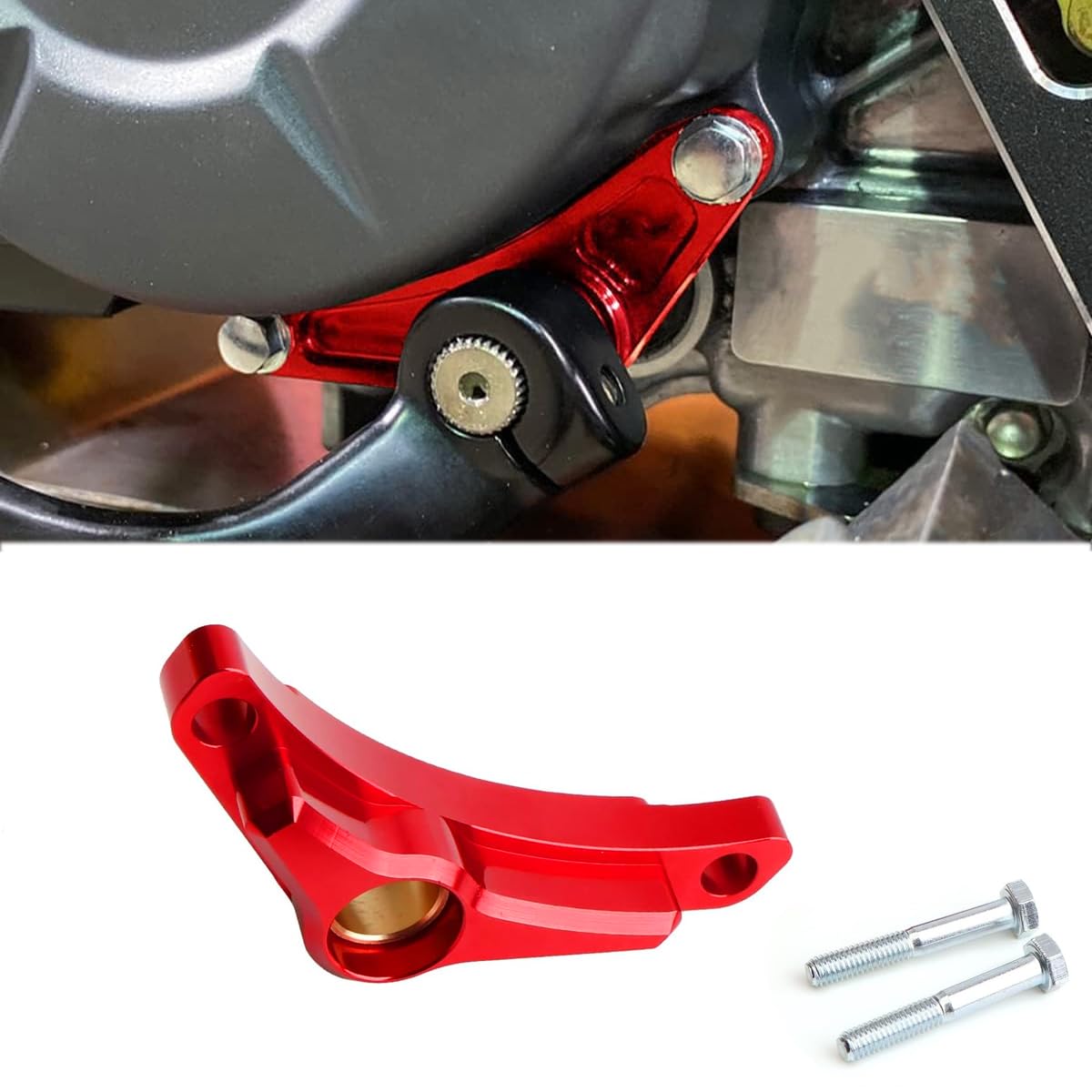 Canitu Red Shift Shaft Brace,Anodize Cnc Billet Aluminum Shifter Support Holder Sprocket Cover Carrier With 2 Bolts Support Bracket For Honda Crf110 2013-2023