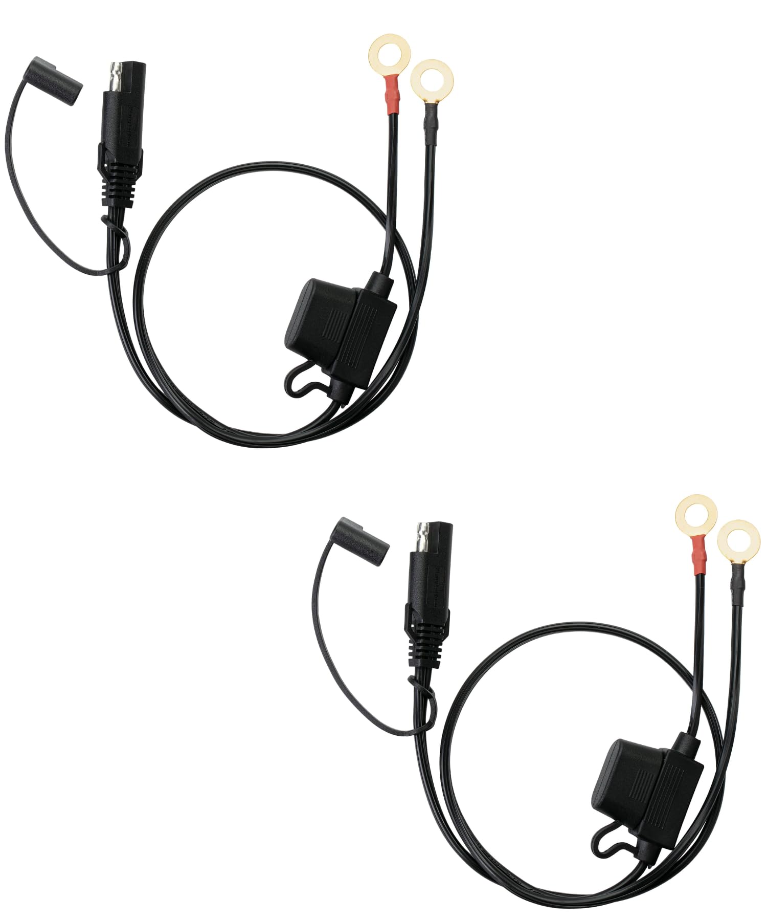 Bates- Sae Battery Connector, 2 Pack, 2 Ft, Sae To O Ring Terminal Harness, 2 Pin Battery Connector, Sae Connector, Battery Quick Connect, Sae Extension Cable, Battery Cable Connector, Sae Adapter
