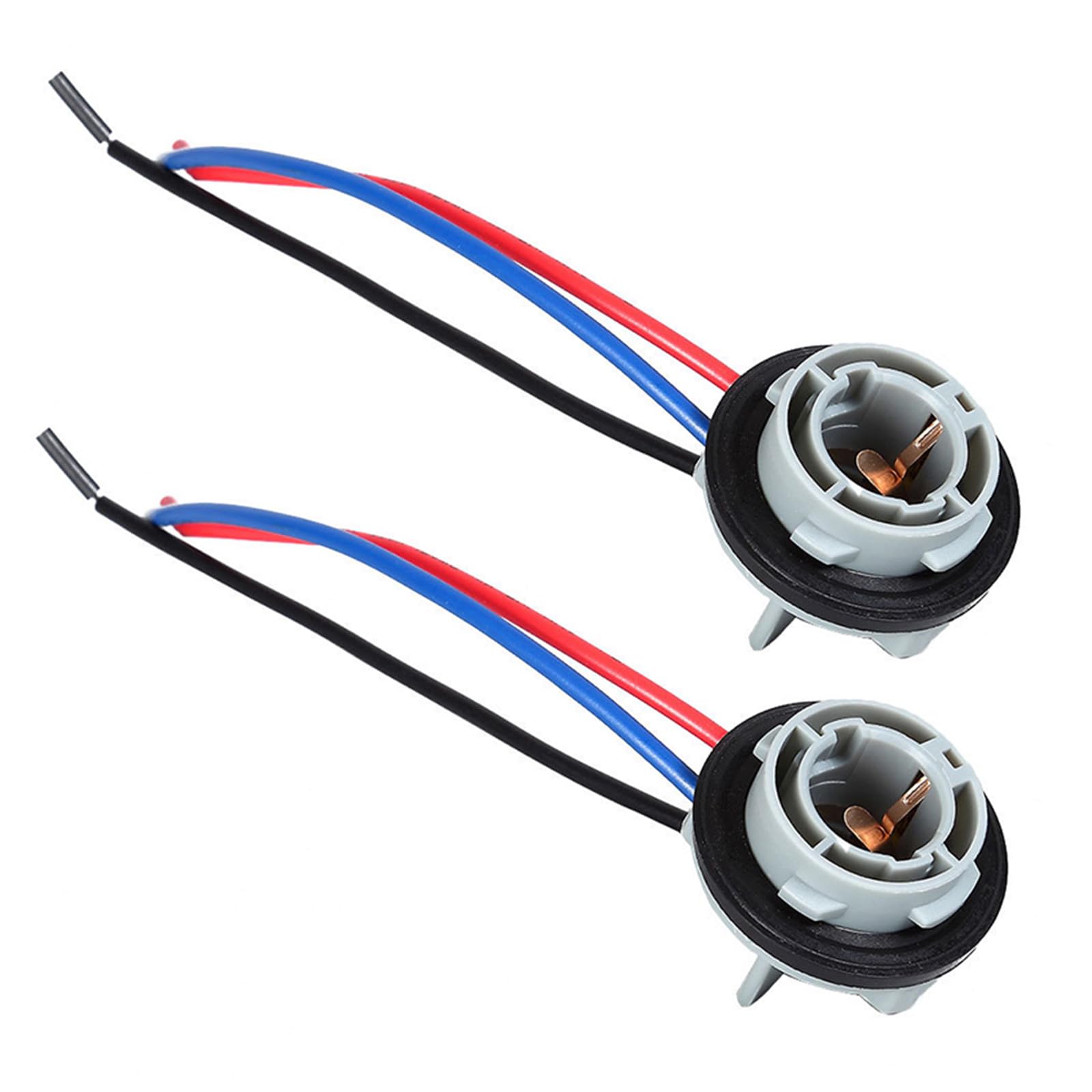 Tobenbone 1157 Led Bulb Socket Holder, Waterproof Turn Signal Tail Light Brake Light Base Plug Connector, Backup Light Pre-Wired Wiring Socket Harness - 2Pcs