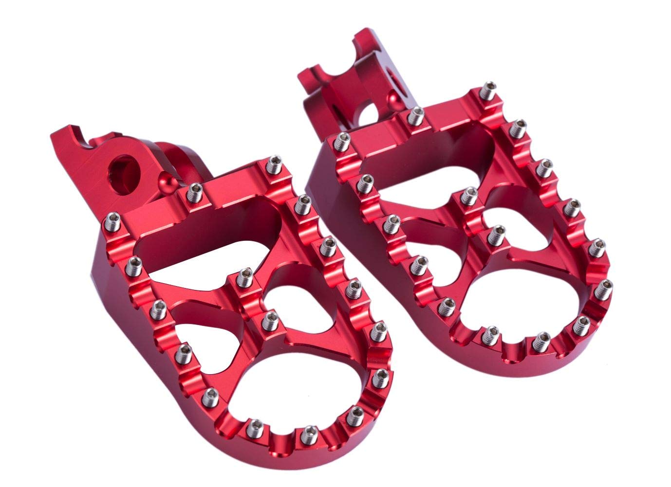 Hopider Cnc Wide Foot Pegs Mx Compatible With Cr125/250 02-07, Crf150R 07-19, Crf250R 04-19, Crf250X 04-19, Crf450R 02-19, Crf450Rx 17-19, Crf450X 05-19 Crf250L/M 12-18, Crf250Rally 17-18,Red