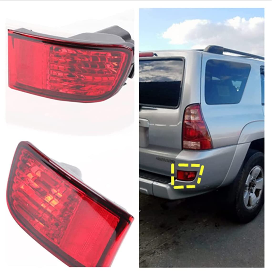 Dyrdinshow Rear Bumper Reflector Light Lamp For Toyota 4Runner 2003 2004 2005 (Left)