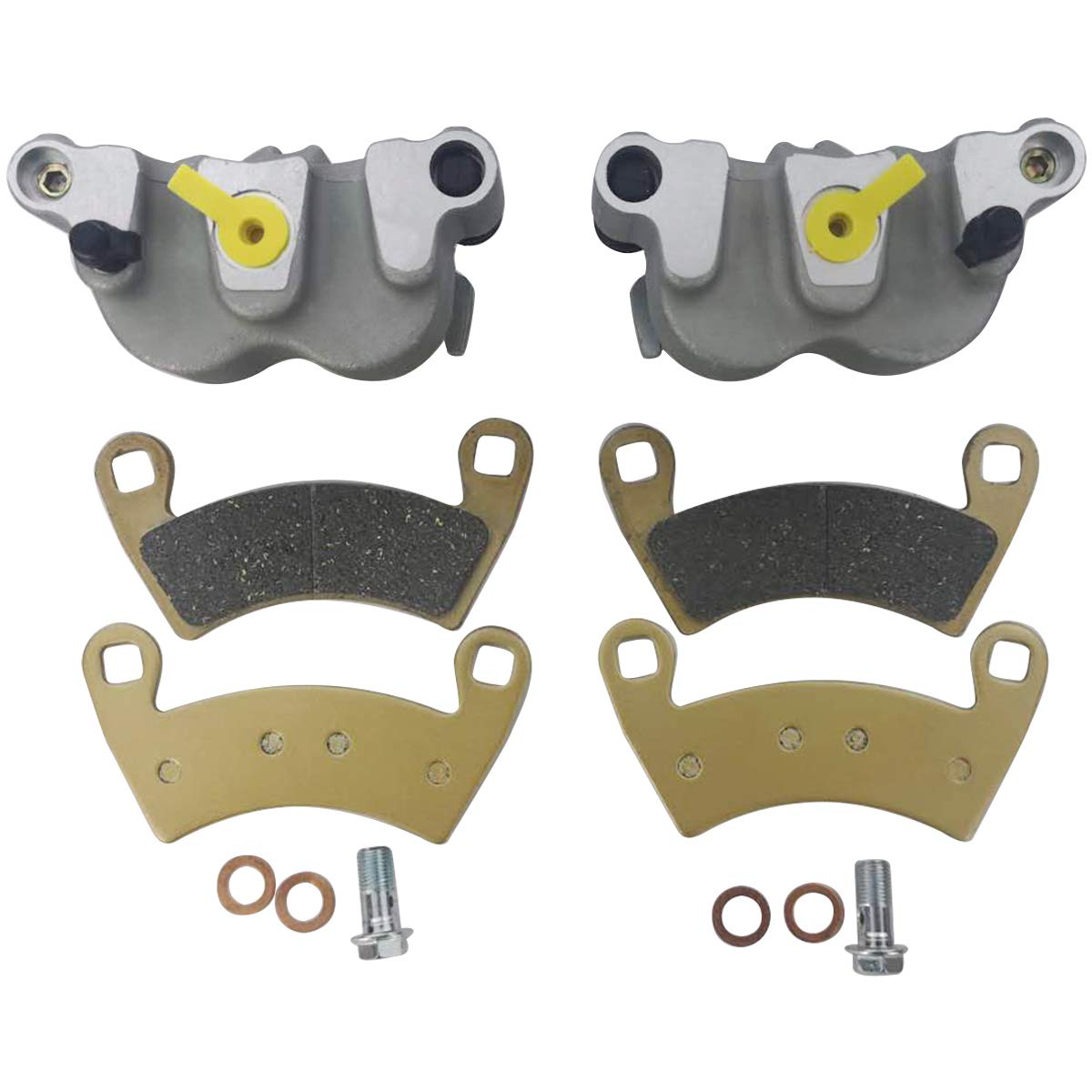 M Mati Front Left Right Brake Caliper Set With Pads Without Mounting Bracket For Polaris Ranger 4X4 500 Efi 570 4X4 700/800 900 902D 1000 Hst Rzr 4 800 900 1000 Xp/Xp 4/S4 Rs1 Gem General 1000 Pro Xd