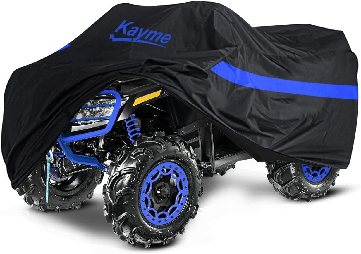 Kayme Atv Cover Waterproof Outdoor Heavy Duty, 4 Wheeler Quad Cover All Weather Rain Snow Uv Protection, Fits For Kawasaki, Polaris, Honda, Can-Am,Yamaha, Arctic Cat, Suzuki Etc. (100X43X48 Inch)