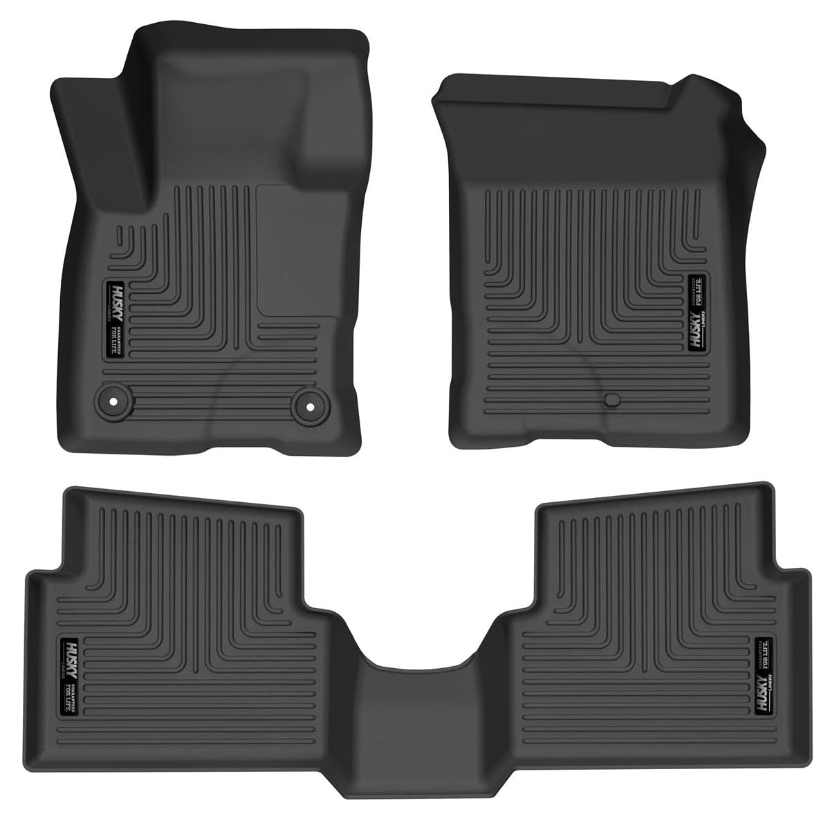 Husky Liners Weatherbeater Floor Mats | Fits 2022-2024 Ford Maverick (Ecoboost Gas Model Only) | Front & 2Nd Row, 3-Pc Black - 95051