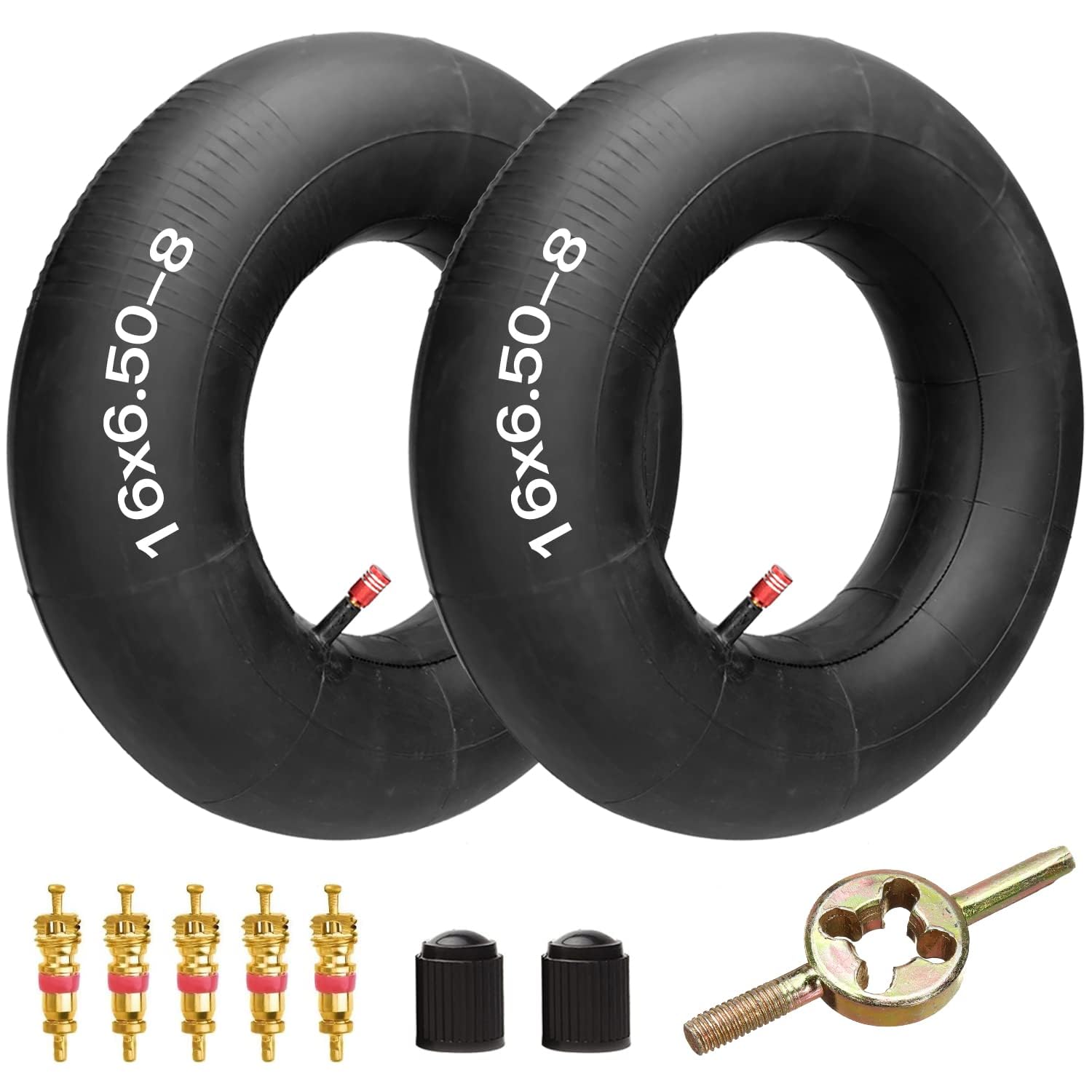 Fvrito 16X6.50-8 16X650-8 16X7.50-8 16X750-8 Inner Tube With Straight Valve Stem Gap For Golf Cart,Tractor,Lawn Mower, Snow Throwers,Tillers,Trailers,Wheelbarrows And Atv Pack Of 2