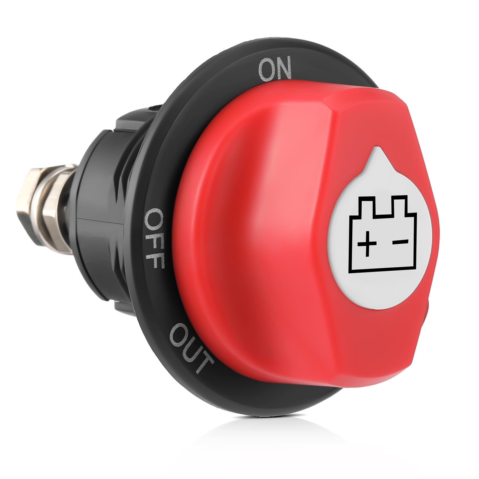 Isinflash Battery Disconnect Swicth 12-48V, Battery Master Cut Shut Off Isolator Switch For Marine Boat Rv Atv Car Utv Vehicle, Max 32V Dc 100A Cont 150A Power Battery Switches (On-Off-Out) (100A)