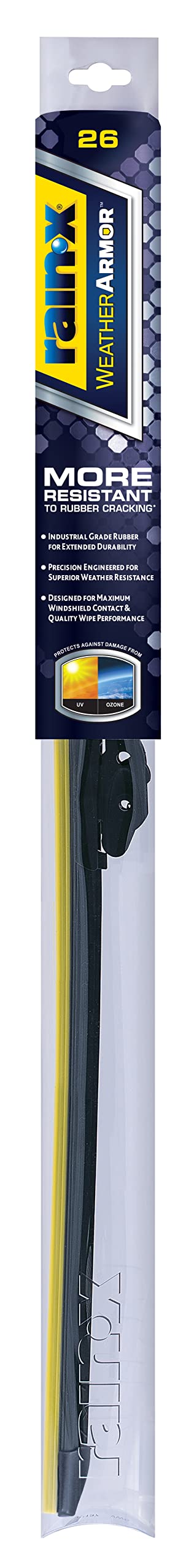Rain-X 830226 Weatherarmor Beam Wiper Blades, 26 Inch Windshield Wipers (Pack Of 1), Automotive Replacement Windshield Wiper Blades With Industrial Grade Synthetic Rubber Squeegee