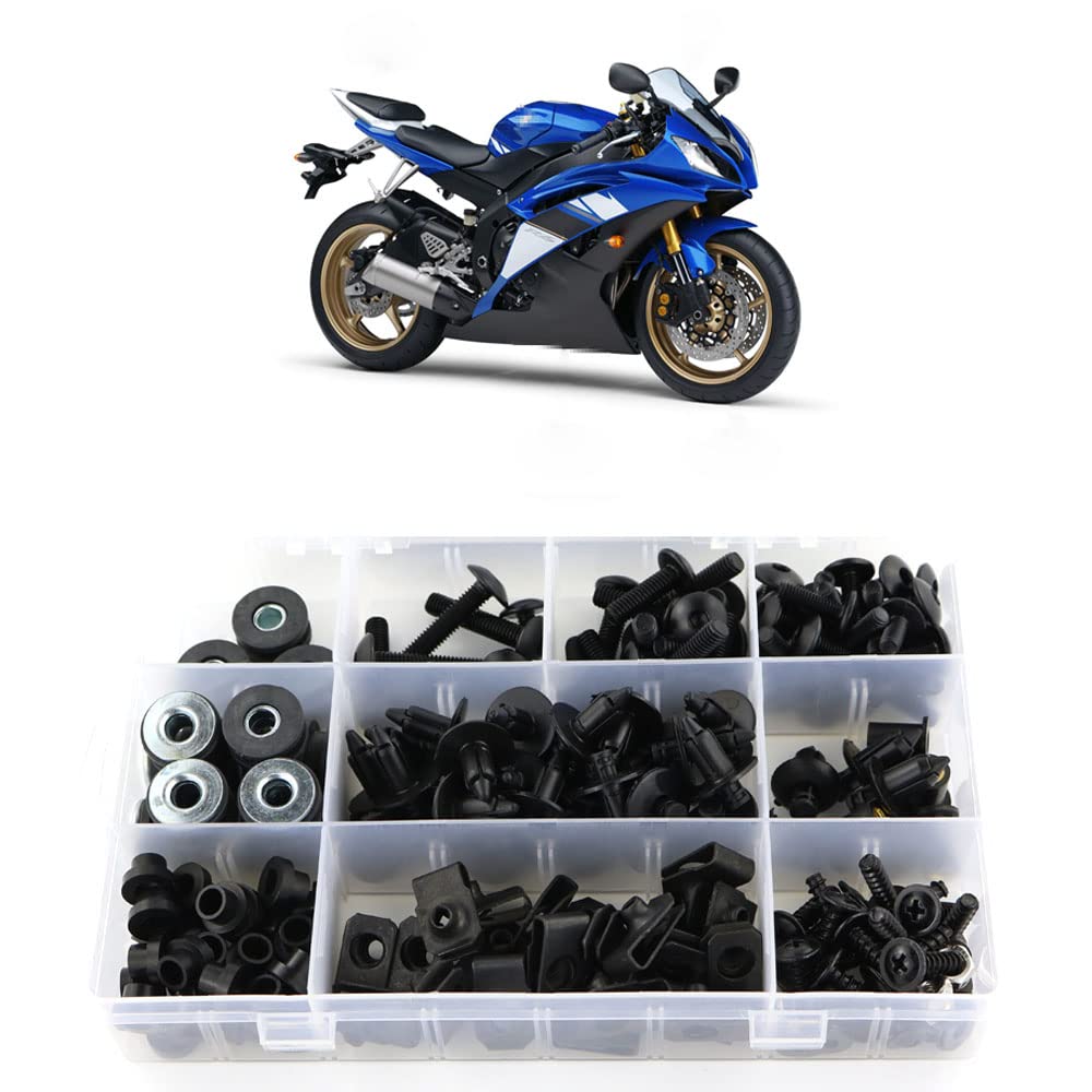 Xitomer Full Sets Fairing Bolts Kits, Fit For Yzf-R6 2008 2009 2010 R6 2011 2012 2013 R6 2014 2015 2016 R6, Mounting Kits Washers/Nuts/Fastenings/Clips/Grommets (Matte Black)