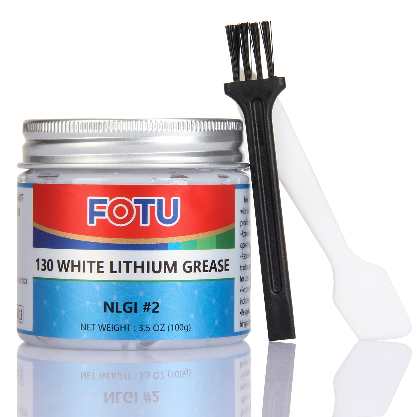 Fotu White Lithium Grease - High Performance Lubricant For All Your Mechanical Needs - 100% Pure & Long - Lasting - Ideal For Bearings, Chains, Garage Door Hinges, Windows Tracks (3.5 Oz, 1-Pack)
