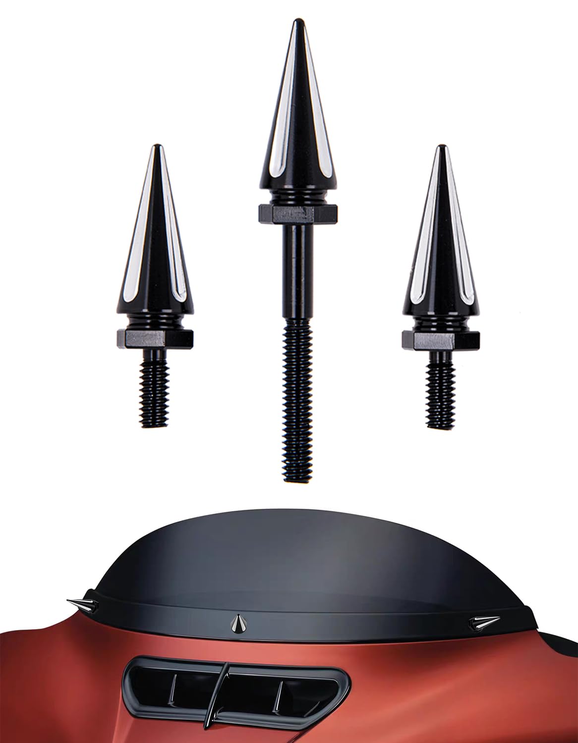 Windshield Screws Black Road Glide Windshield Spike Bolts Windscreen Screws Compatible With Harley Touring Models Street Glide Windshield Bolts (Street Glide 2014-2023)