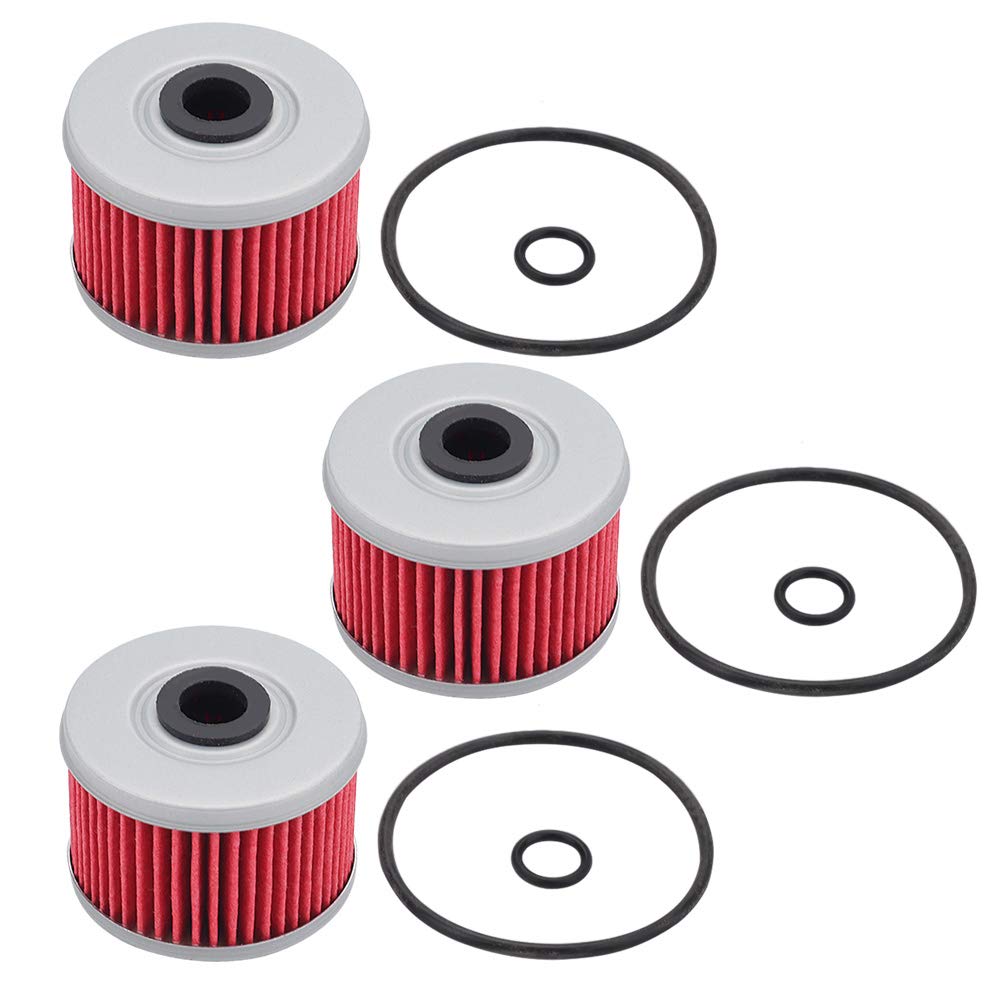 Alonegoer 3Pcs Oil Filter O-Ring Compatible With 113 Hf113 Atc250Es Atc350X Trx250 Trx300 Trx350 Trx400Ex Trx420Fe Trx450Es Trx500Fe Xl250R Xl350R Xl600R Xr200R Xr250R Xr350R Motor Cycle