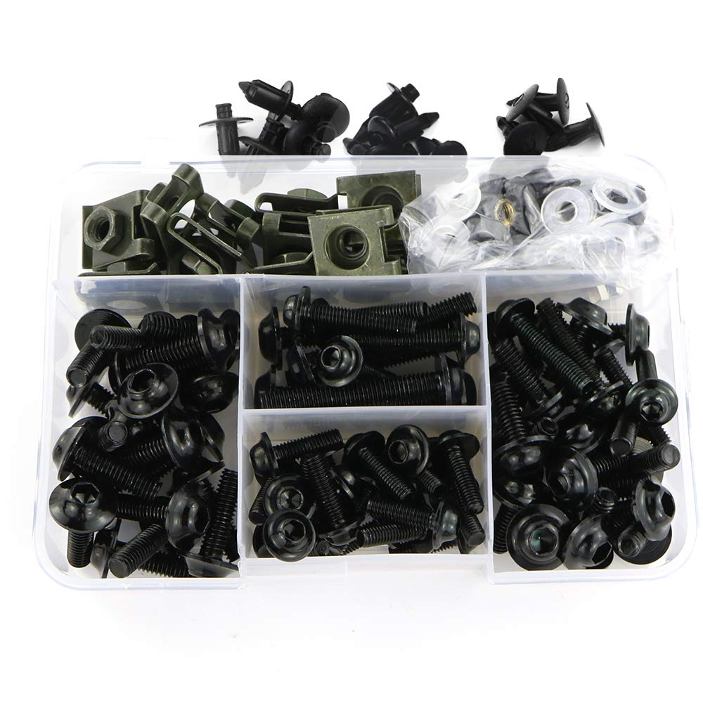 Xitomer Universal Fairing Bolt Kits Fasteners Fit For Gsxr600 750 1000 Gsx1300R, Cbr600Rr / 1000Rr / Cbr1100Xx, Yzf R3 / R6 / R1, Ninja 300/ 650R, Zx-6R/ Zx-10R/Zx-14