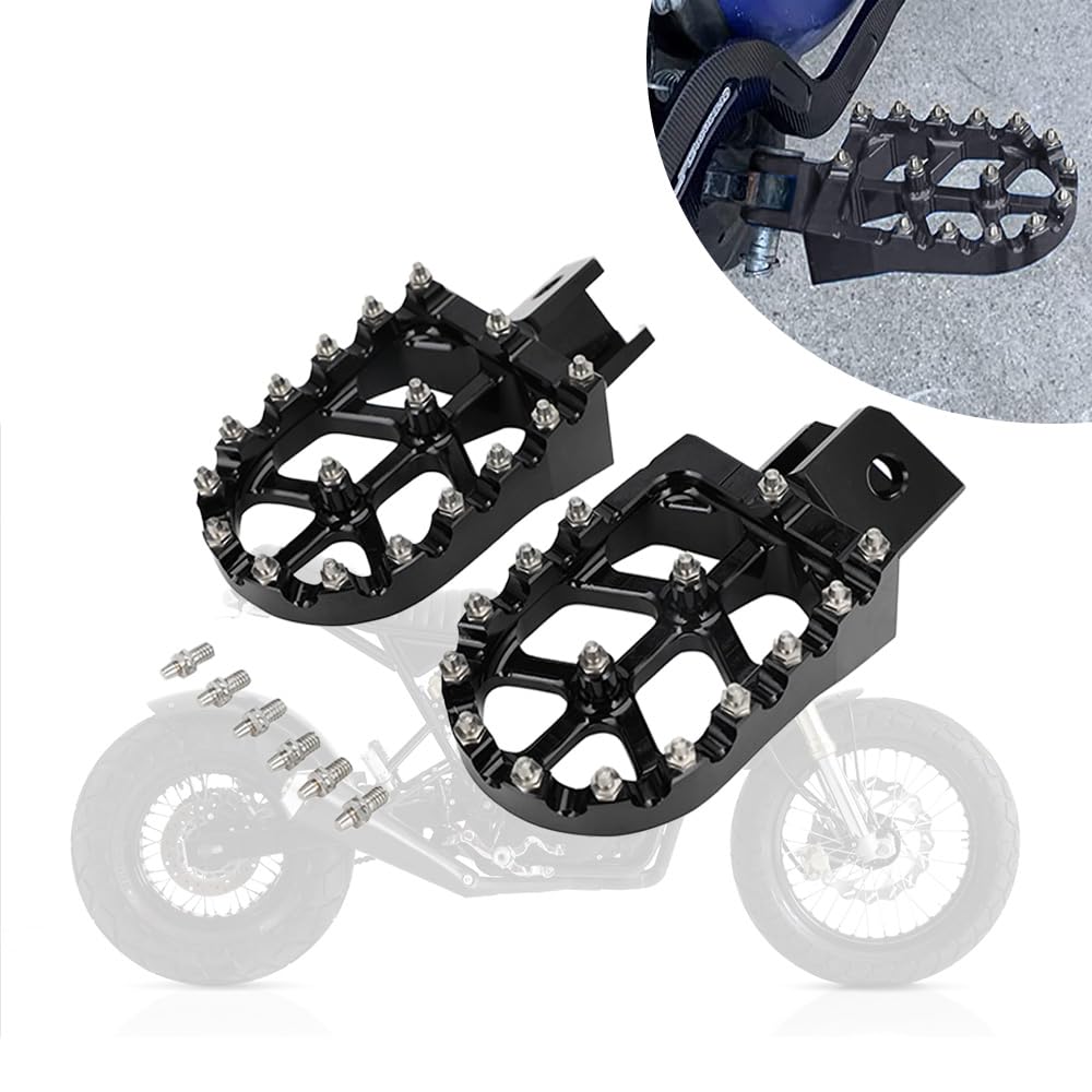 Baouff Foot Pegs For Tw200,Cnc 7075 Aluminum Dirt Bike Footpegs Footrests Pedals Rests For Tw 200 1987-2023 Black