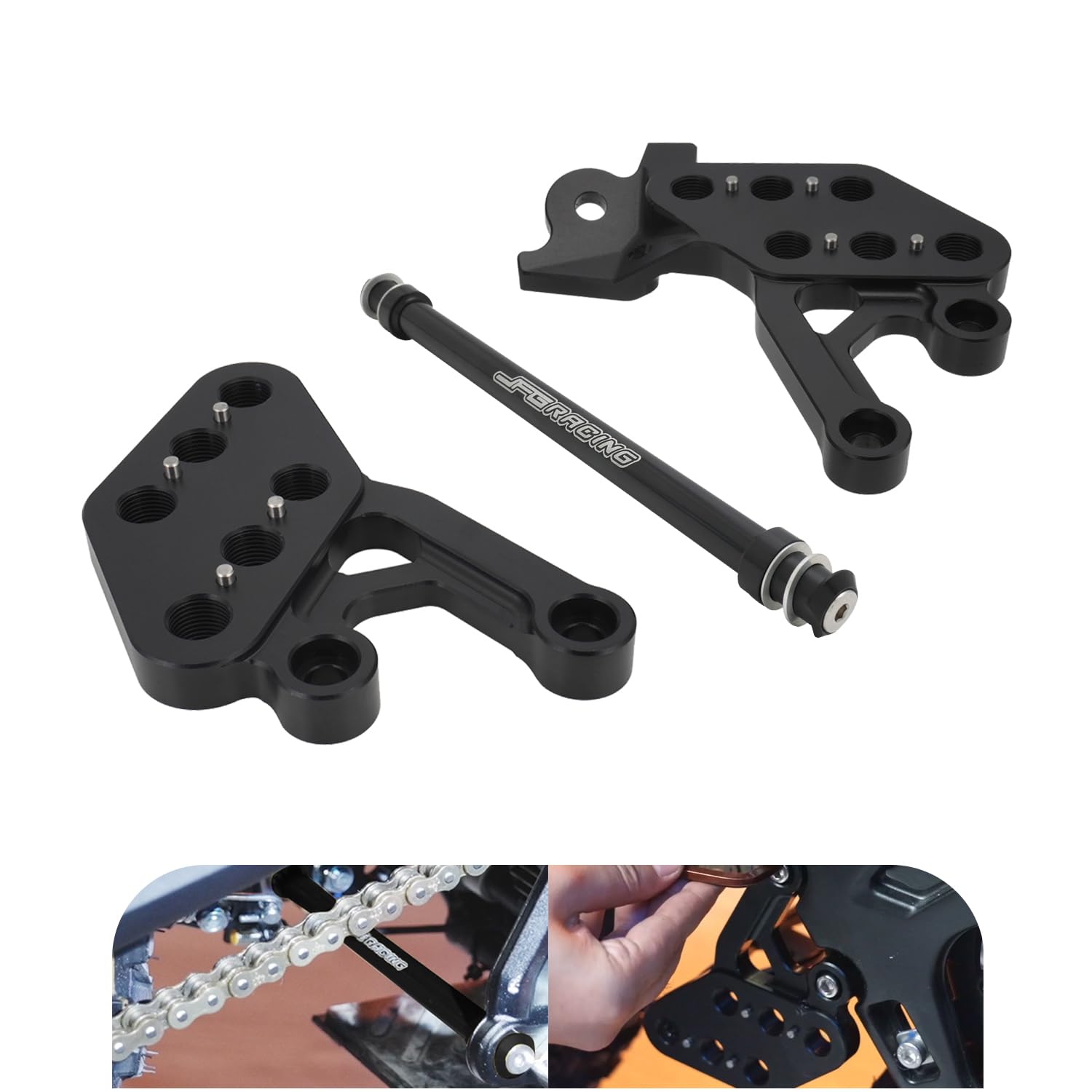 Jfg Racing Foot Pegs Bracket Kit For Surron Light Bee,Cnc Adjustable Foot Rest Pedal Brackets And Peg Support Brace For Electric Dirt Bike Sur Ron Light Bee S/Sur Ron Light Bee X/L1E/X160/X260-Black