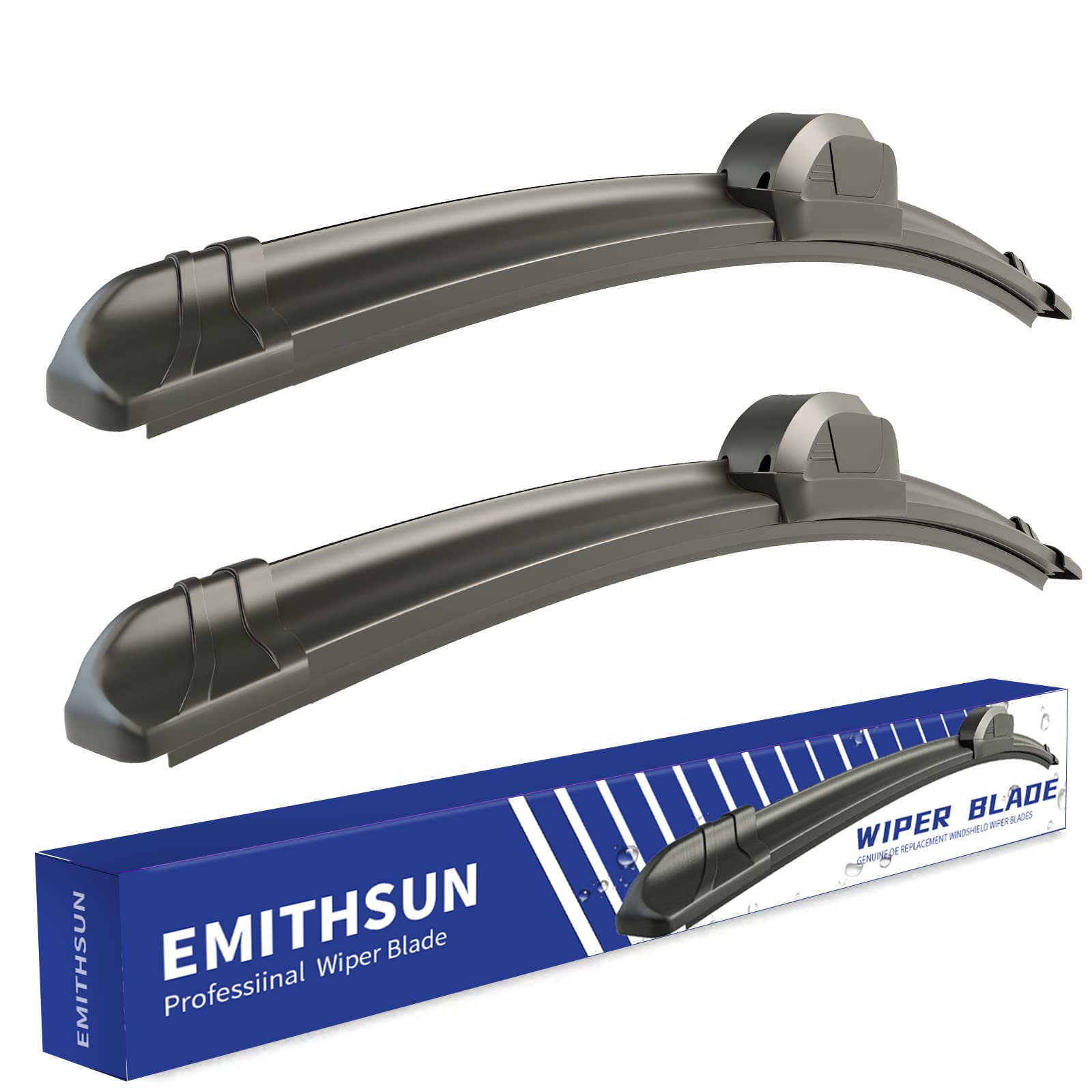 Emithsun Oem Quality 26' + 16' Premium All-Seasons Durable Stable And Quiet Windshield Wiper Blades(Set Of 2)