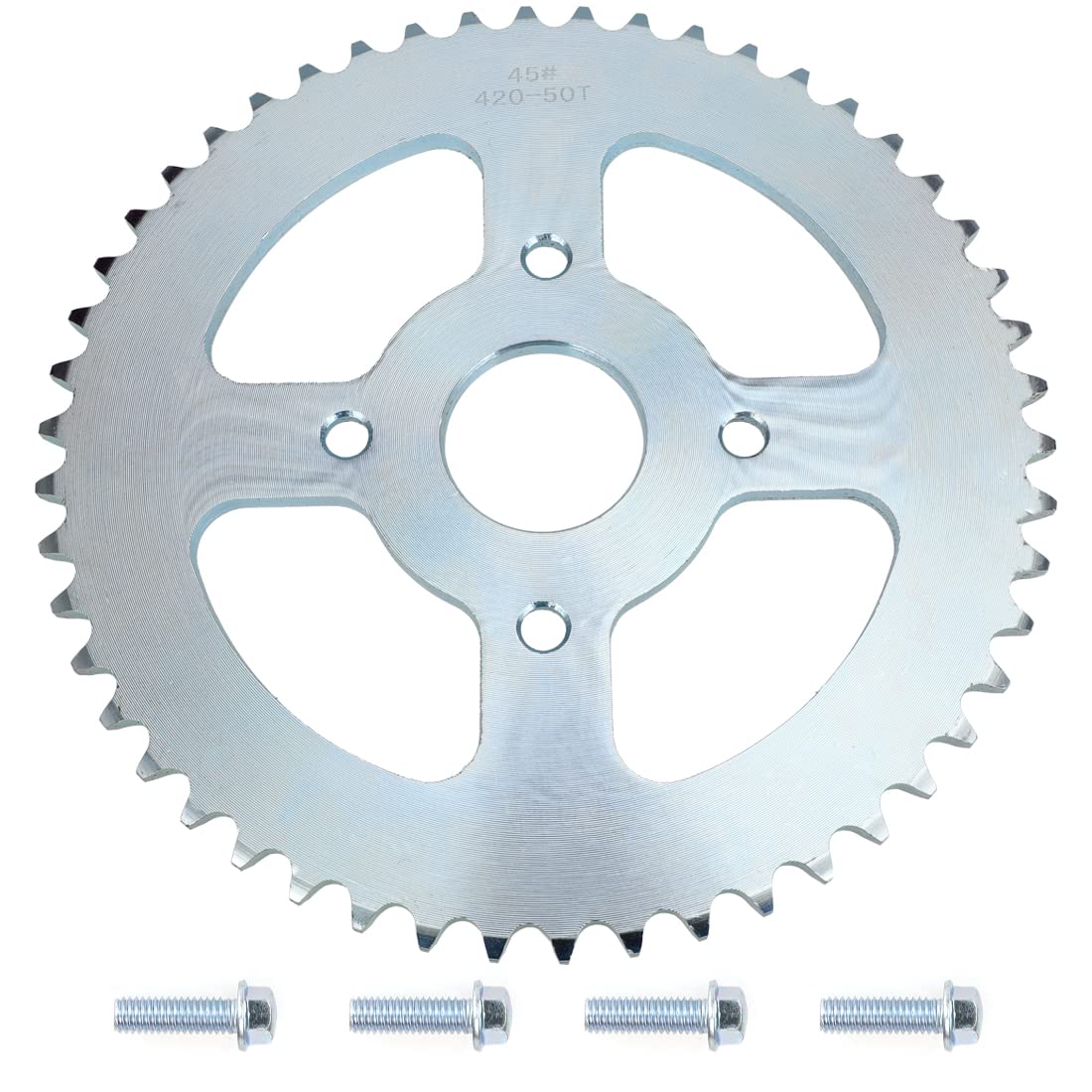 Yoxufa 420 Chain 50T Tooth 40Mm Rear Drive Sprocket For Coleman Bt200X Ct200U Trail 200 Ct200U-Ex Baja Warrior Heat Massimo Mb165 Mb200 196Cc 5.5 6.5Hp Powersports Mini Bike Silver Parts