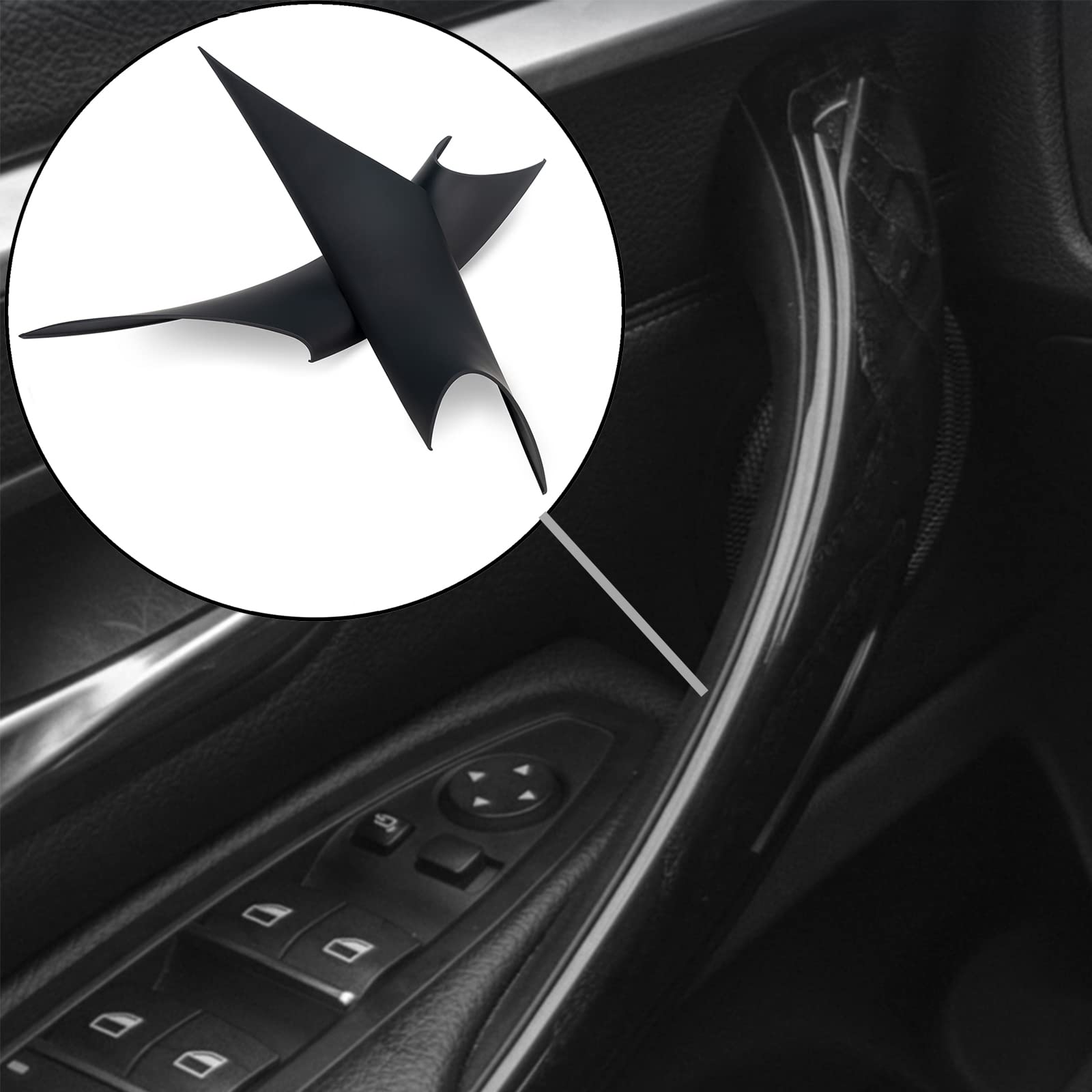 Weileite Front Interior Inner Inside Door Pull Handle Grab Cover Fit For Bmw 320,328,330,335,M3 F30/F31/F34/F80 3 Series 2012-2018 And 418,420,428,430,435,M4 F32/F33/F36/F82/F83 4 Series 2014-2017