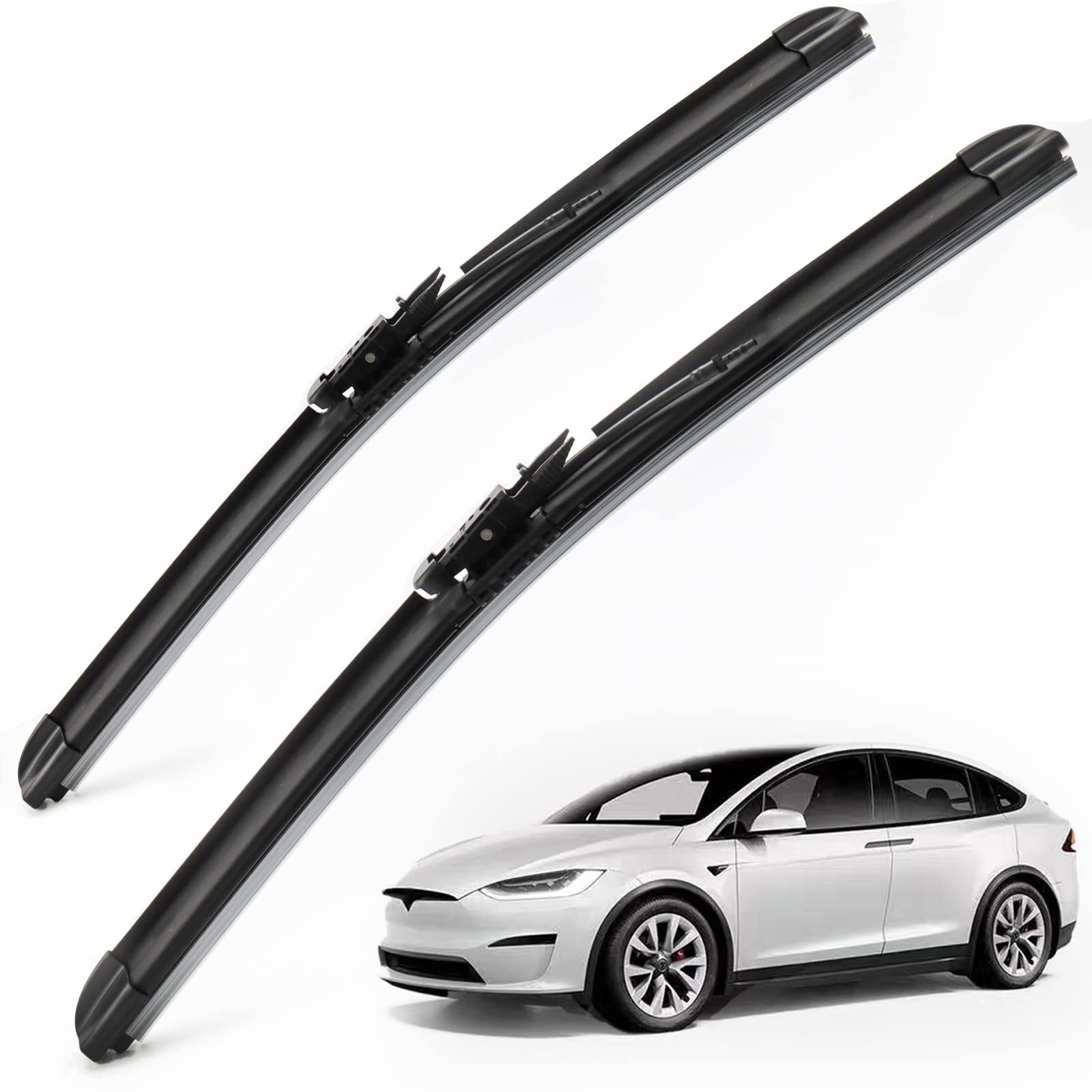 Wiper Blades For Tesla Model X, 28' + 18' Front Windshield Wiper Blade With Integrated Washing - Durable Stable And Quiet - Fit All Weather Performance - Original Equipment Replacement (2Pcs)