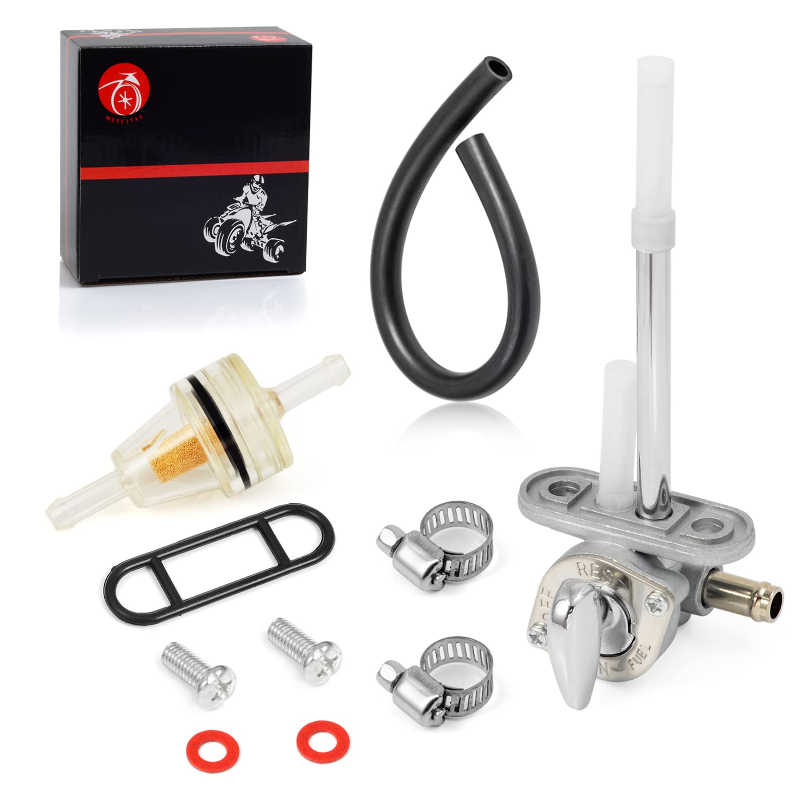 Fuel Valve Petcock 8Mm Kit For Yamaha Blaster 200 Breeze 125 Yfa1 Grizzly 125 Yfm125G Rt100 Bw80 Bw200 Bw350