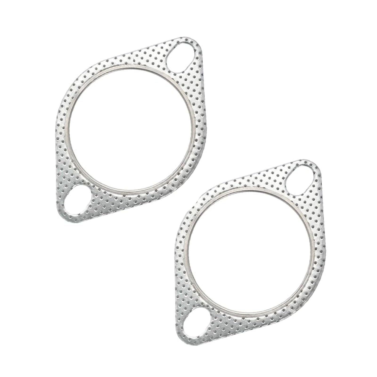 Crynod 2 Pcs Car Exhaust Pipe Gasket, Metal Gasket Replacement, 2.5 Inches Sealing Kit, High Temperature Resistant Vehicle Parts, Universal For Most Cars, Trucks (Silver)