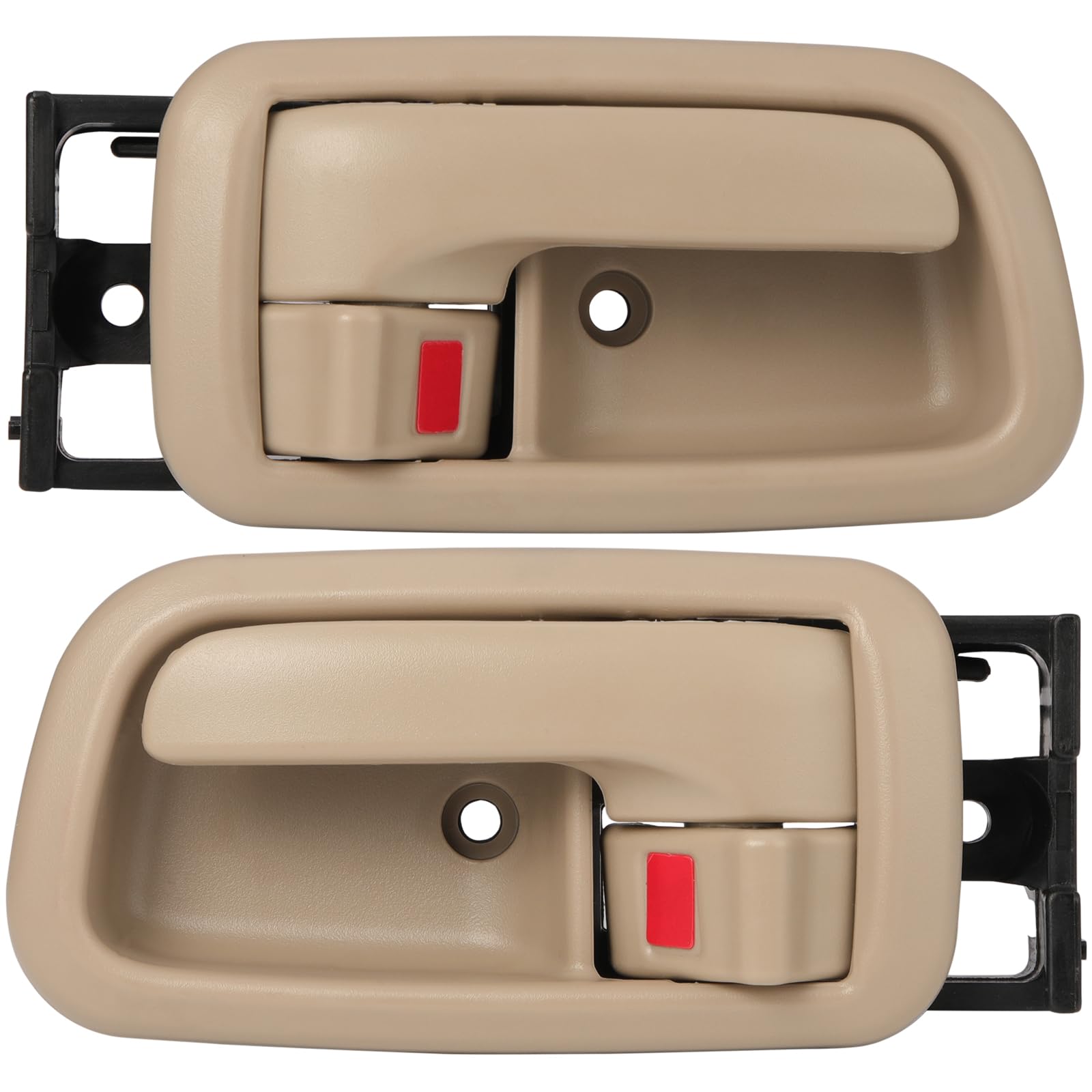 Lcyolada Interior Door Handles W/Bezel (Pair), Beige, Front Left Driver & Right Passenger For Toyota Tundra (Standard/Extended Cabs Only) 2000 2001 2002 2003 2004 2005 2006