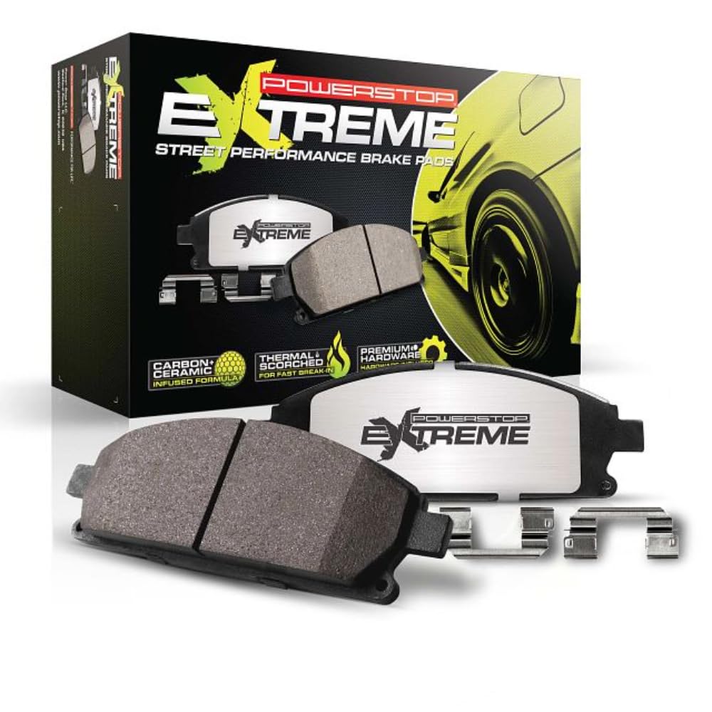 Power Stop Z26-1718 Rear Z26 Extreme Performance Carbon-Ceramic Brake Pads For Cadillac Ats-V | Chevy Camaro Ss | Corvette Sting Ray | Ford Mustang Shelby Gt350