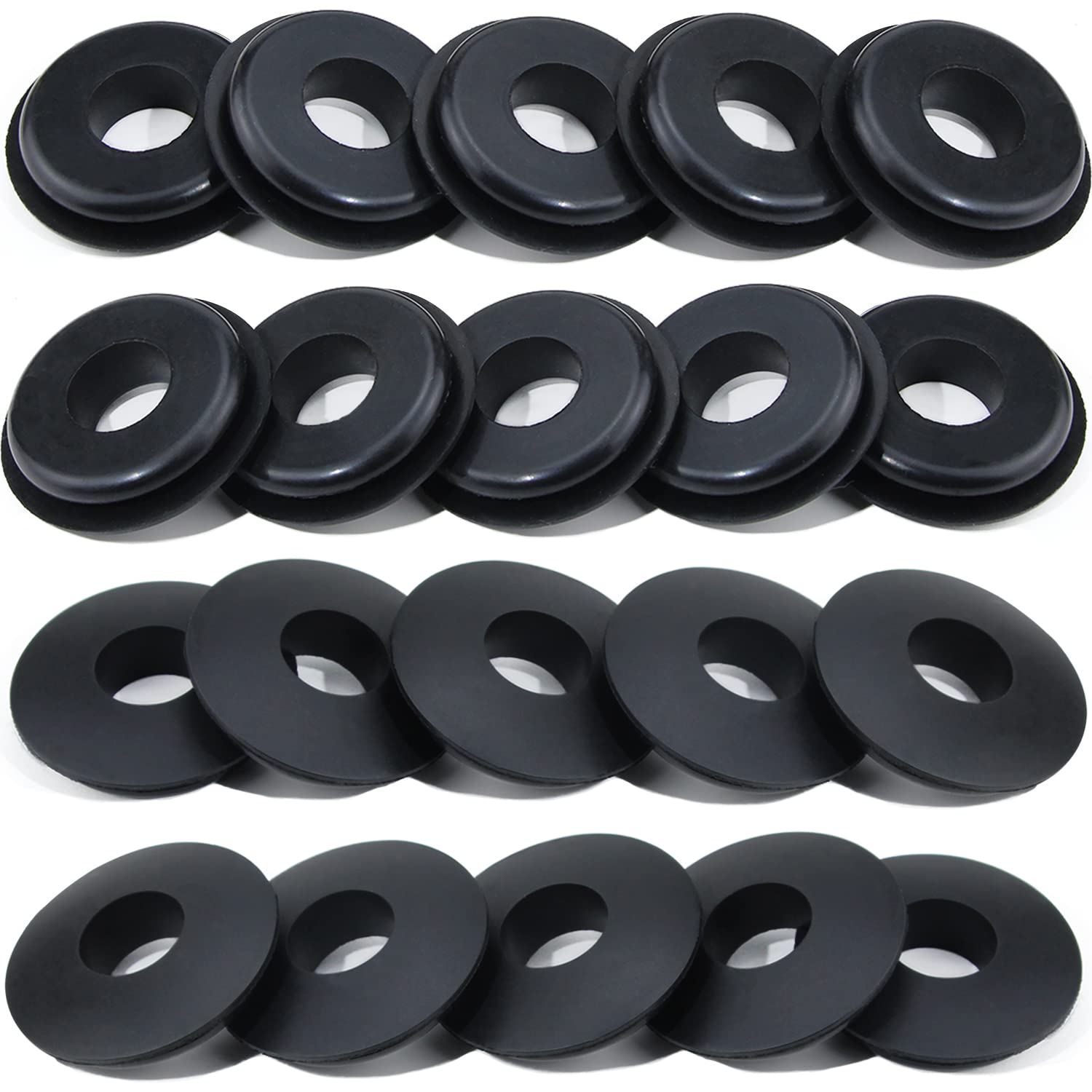 Ibroprat Glad Hand Seal, 20Pcs Gladhand Washers Rubber Seals Black Gasket Elastic Grommets For Semi Trucks Trailers Brake Air Hose Parts Number 10028