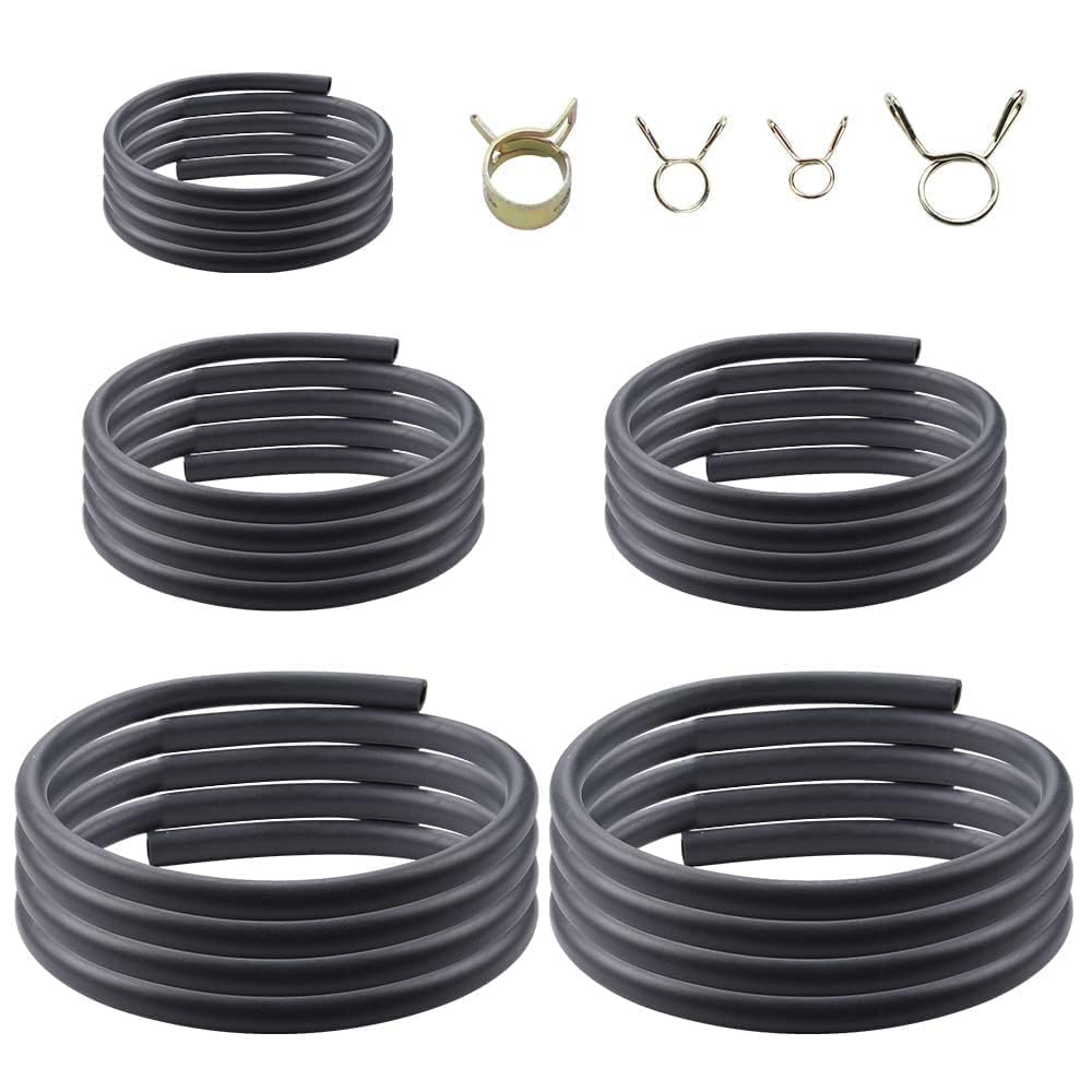 Alonegoer 3 Feet 1/8' 3/16' 0.22' 1/4' 5/16' Id Fuel Line Gas Tube Hose Compatible With Kawasaki Ezgo Snowmobile Lawn Mowers Tractors Bike Scooter Atv Golf Cart Motorcycle W 40Pcs Clips