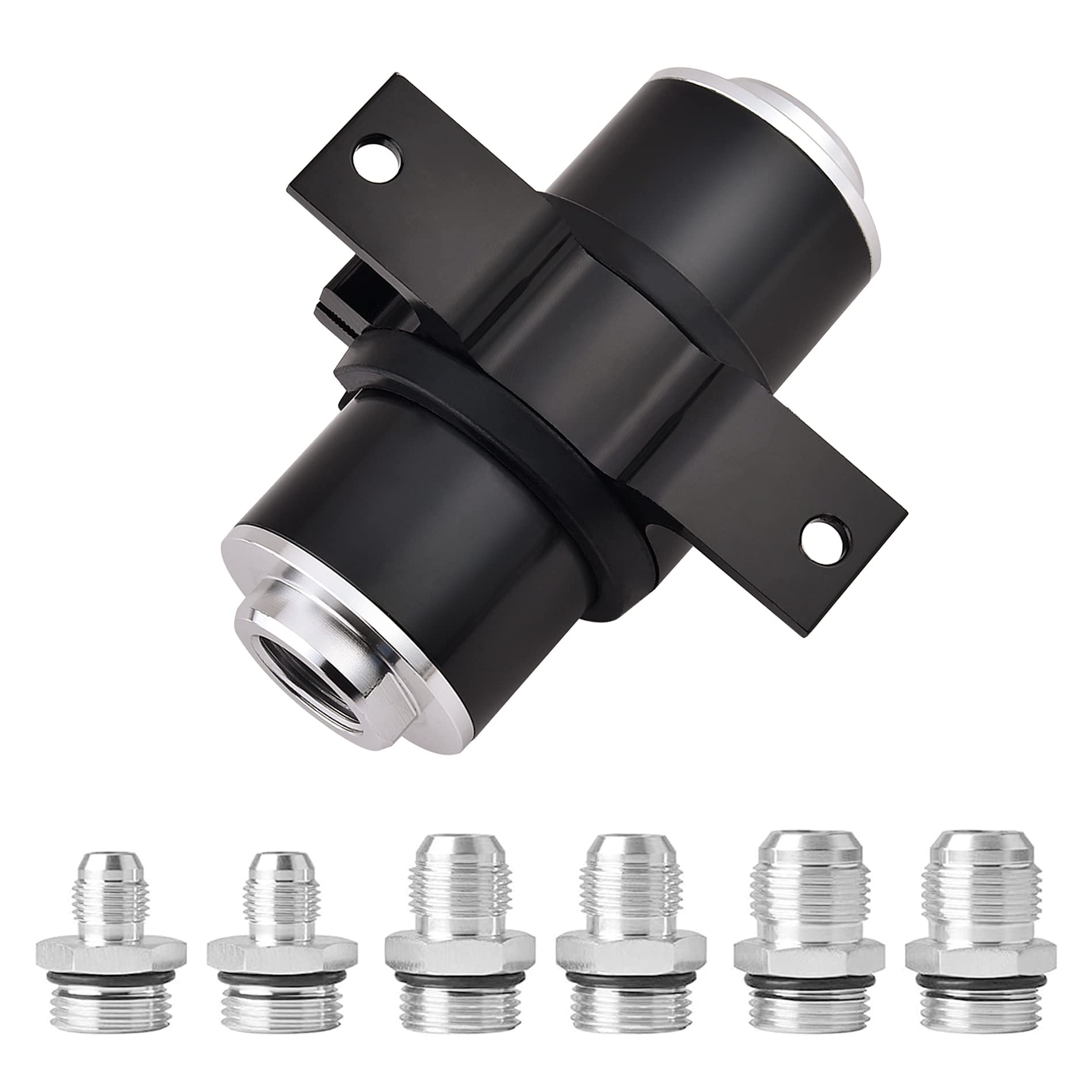 Evil Energy 30 Micron Inline Fuel Filter With 6An 8An 10An Adapter&Bracket Clamp 60Mm Universal