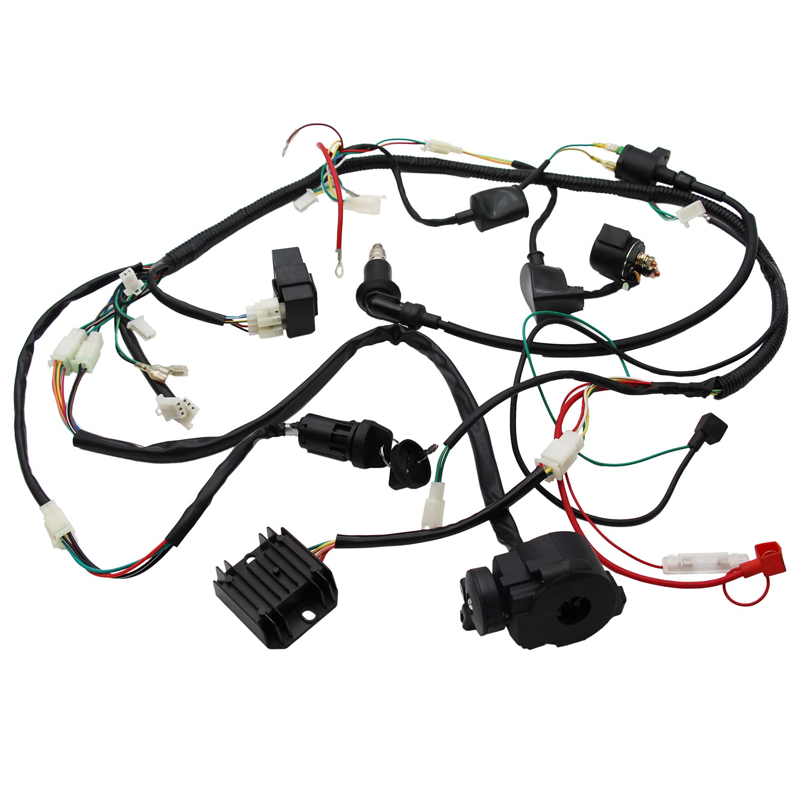 Buggy Wiring Harness Loom Gy6 Engine 125 150Cc Quad Atv Electric Start Spark Plug Go Kart Kandi Go Kart Dazon