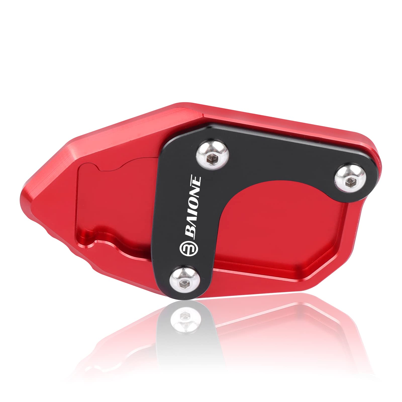 Baione Kickstand Extension Pad Replacement For Honda Crf300L Crf 300L Rally 2021 2022 Motorcycle Side Stand Foot Enlarger Plate Extender (Red)