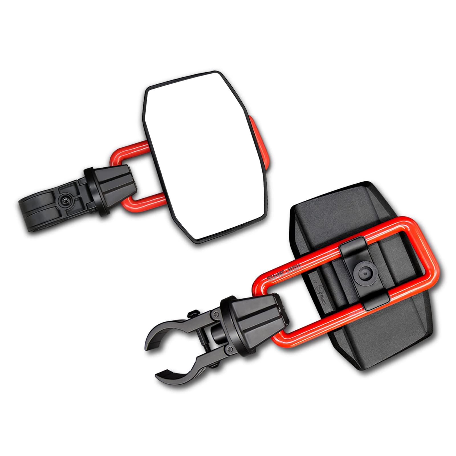 Shejisi Utv Side Mirrors For 1.65'-2' Roll Cage, Aluminum Solid Bracket,2023 New Utv Mirrors,Adjustable Satisfactory Viewing Angle Compatible With Polaris Rzr,Can Am,Kawasaki Mule,Honda Pioneer Sxs