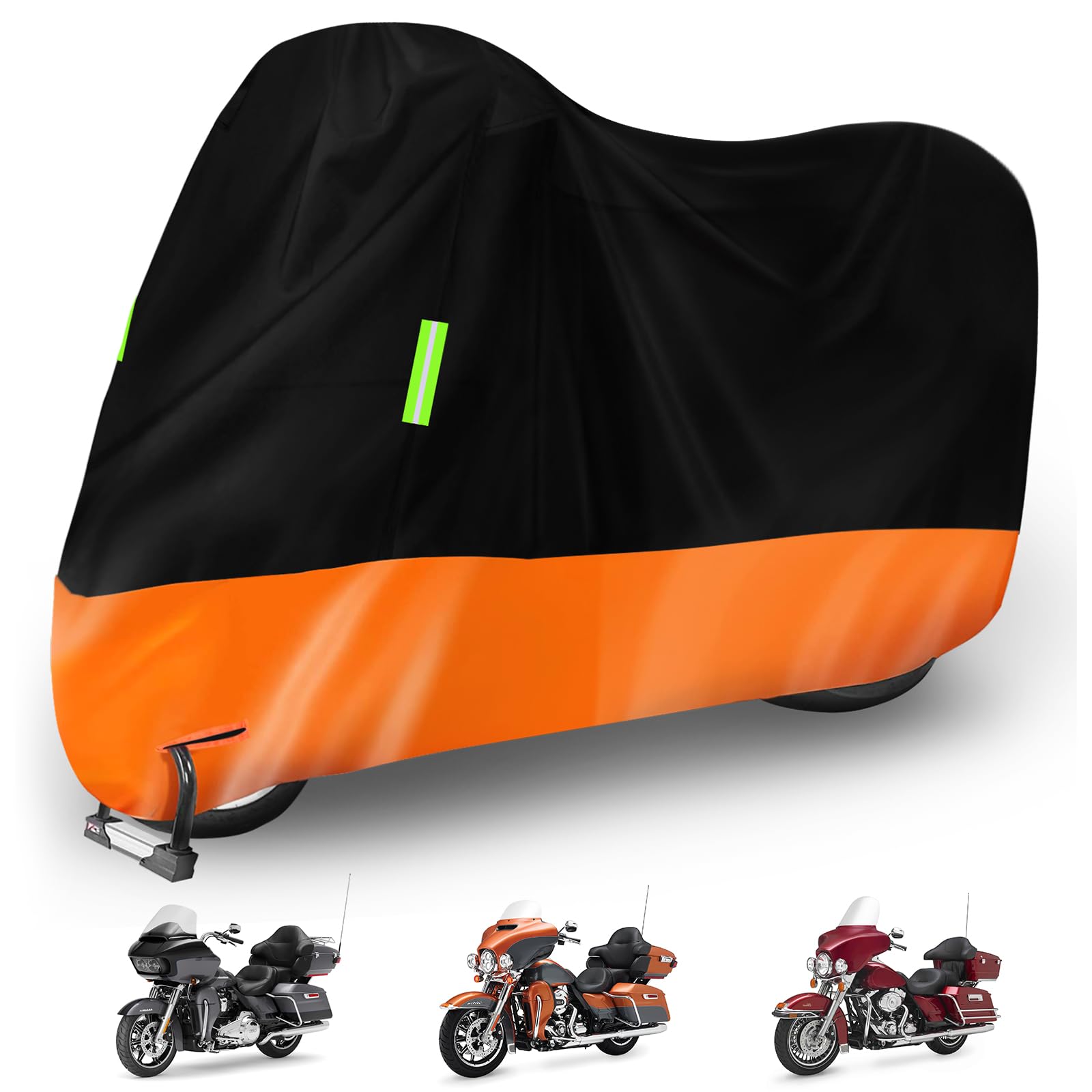 Waterproof Motorcycle Cover Replace For Harley Davidson Touring Road Glide Limited/Ultra Limited With Anti-Theft Lock Hole For Outdoor Rain Snow Protection (101 To 108Inches, With Trunk)