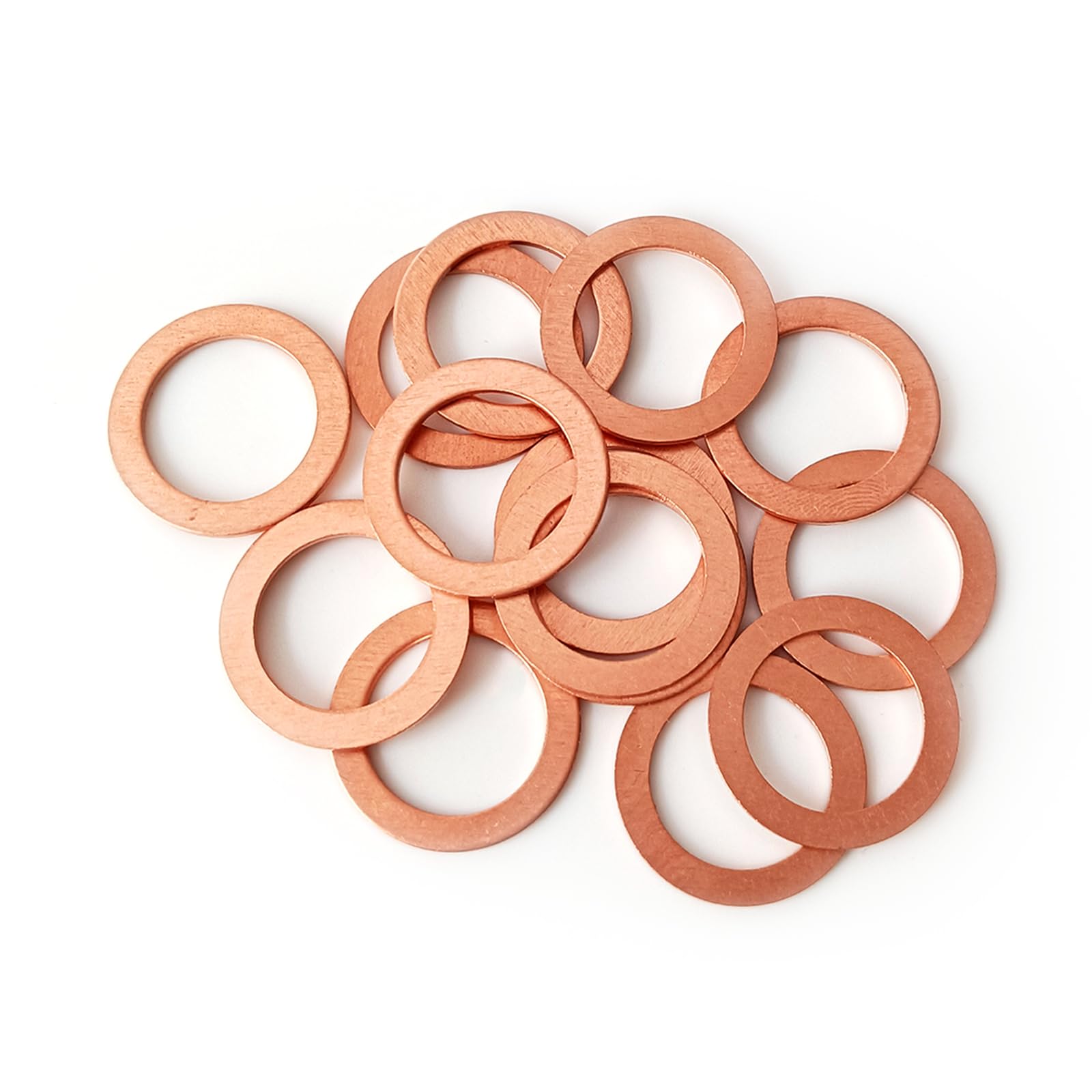 15 Pcs Oil Drain Plug Gasket - 14Mm Oem Copper Oil Drain Plug Washer Gaskets - Compatible/Replacement For Mercedes Oil Crush Washer Oem Pn Part#: 007603-014106