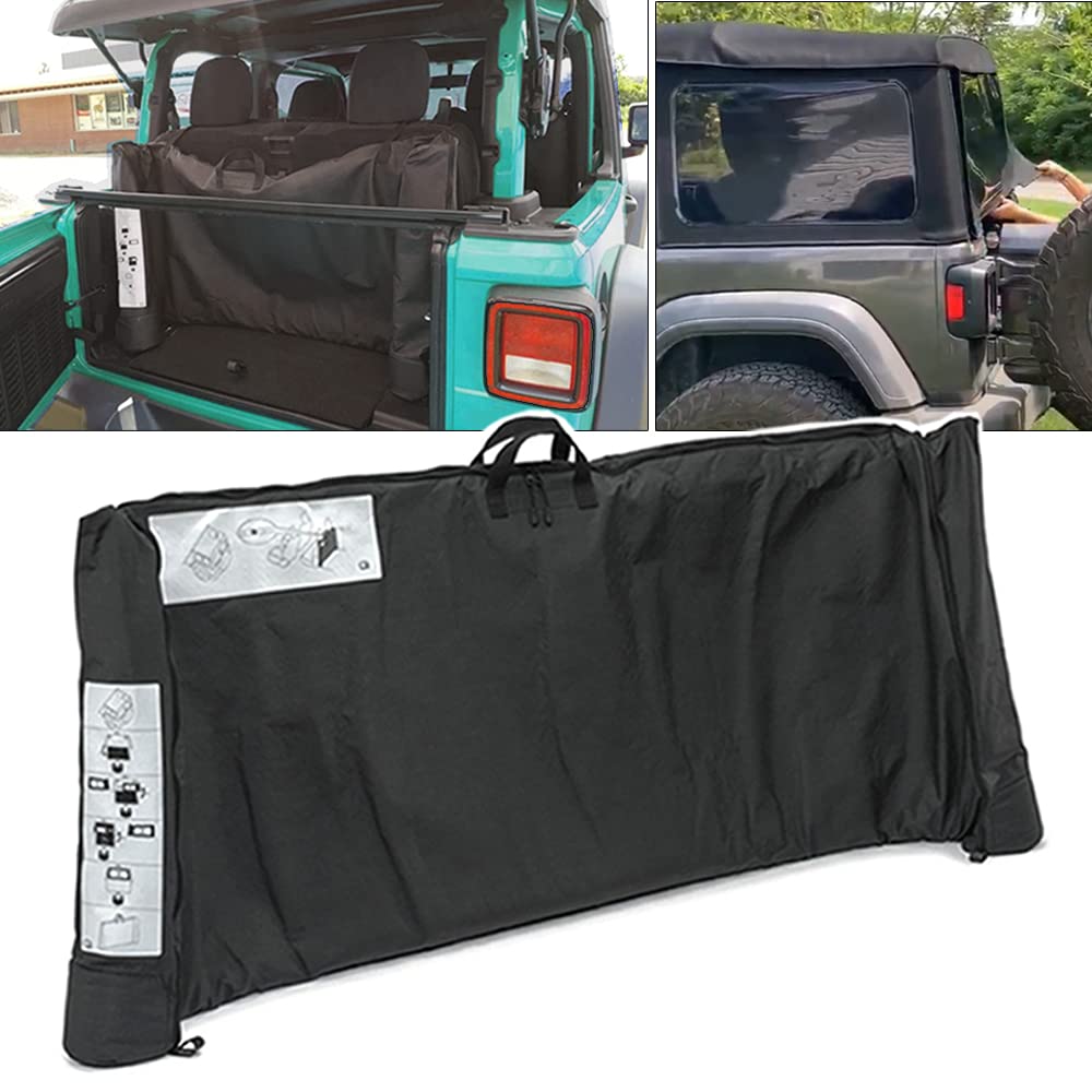 Soft Top Window Storage Bag Fits For 2018 2019 2020 2021 2022 2023 2024 Jeep Wrangler Jl Jlu Sports Sahara Freedom Rubicon Unlimited 2 Door & 4 Door Replace Oem 68358392Ac