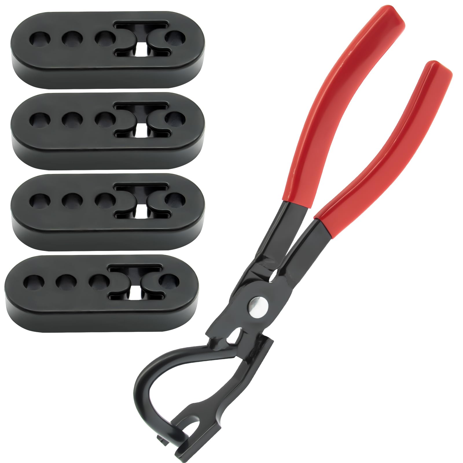 Universal Muffler Hanger Removal Pliers And 4 Hole Hanger Rubber Kit, Hanger Rubber Insulator Removal Tool (5Pcs)