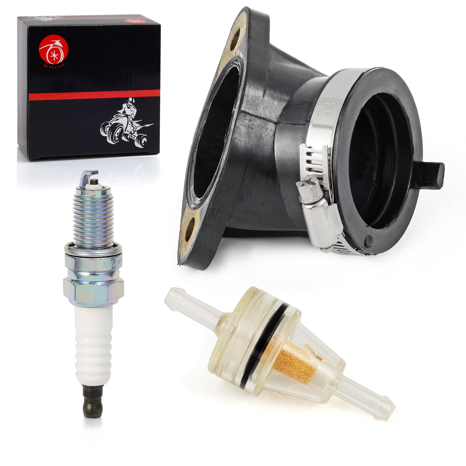 Carb Intake Manifold Boot Spark Plug For Polaris 2001-2013 Sportsman 500 Ho (No 6X6) 1997-2009 Scrambler 500 4X4 3085809