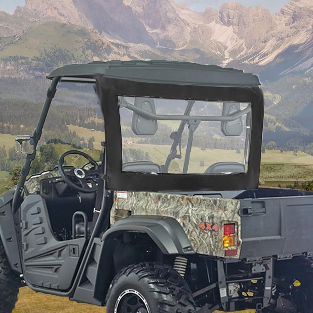 Yonqifon Axis 500/700 Rear Window Soft Windscreen Back Window With Zipper Open Rear Windshield For Hisun 500 700 Massimo Msu 500 700 Coleman 500 700