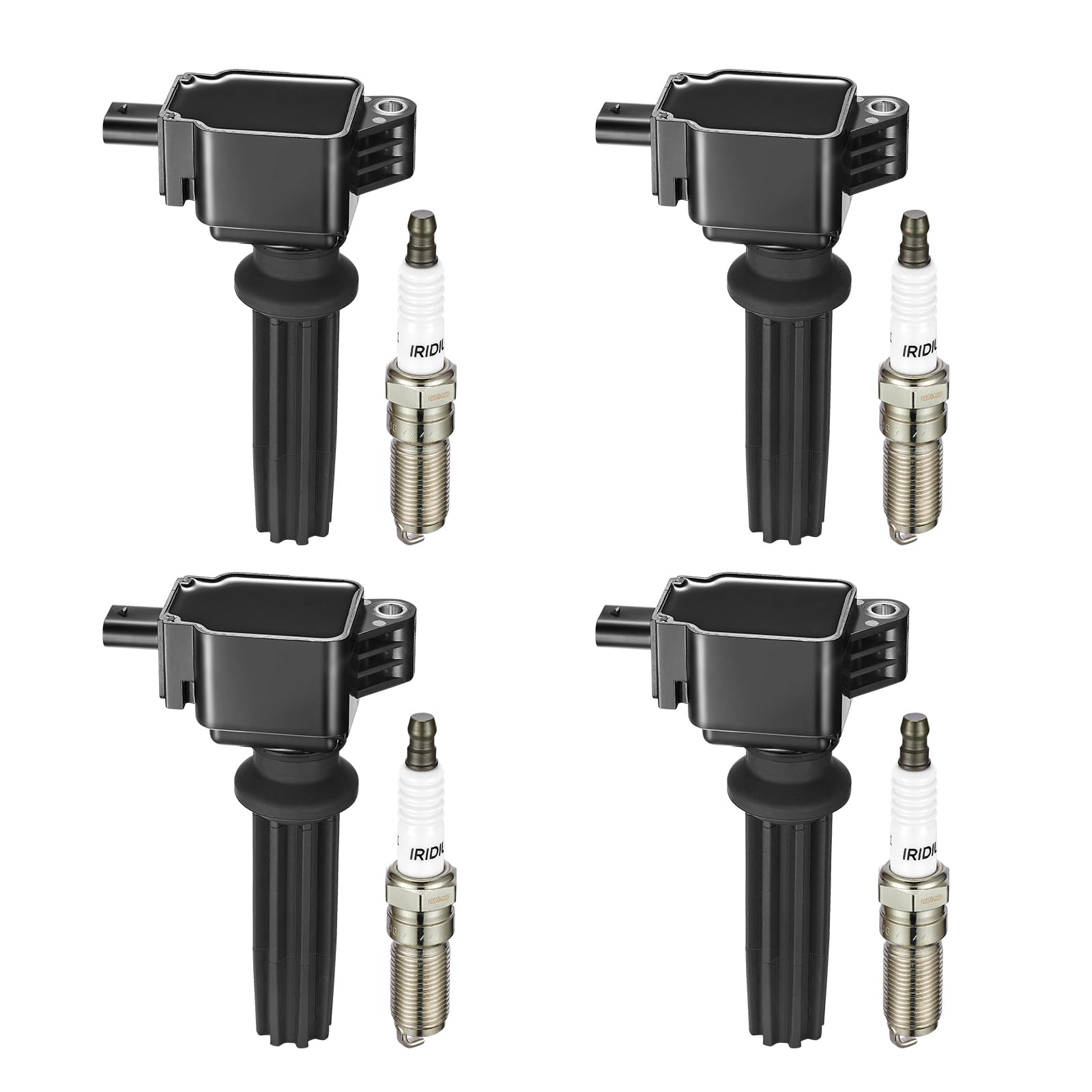 Bdfhyk Ignition Coil Pack Uf670 And Iridium Spark Plugs Ltr6Bhx Compatible With Ford Edge Escape Explorer Focus Fusion Mustang,Jaguar Xe Xf Land Rover Lr2 Lincoln Mkc Mkt Mkz 2.0L 2.3L L4 Ev,Sets Of 4