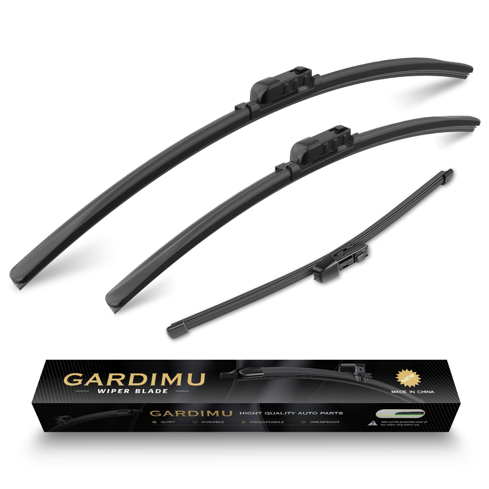 Gardimu Replacement For Volkswagen Taos 2022 2023 2024 Windshield Wiper Blade, 3 Pieces Of Car Front And Rear Window Wiper Blades
