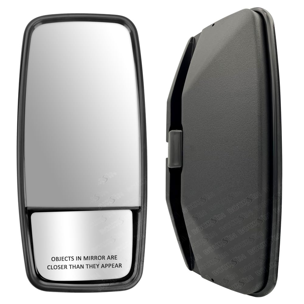 Outside View Door Mirror Lh Compatible With Isuzu Npr Npr-Hd Nqr Nrr Gmc Chevrolet W3500 W4500 W5500 Truck 4Hk1 4Jj1 5.2L 3.0L 6.0L 2008-2024 Black Diriver Side